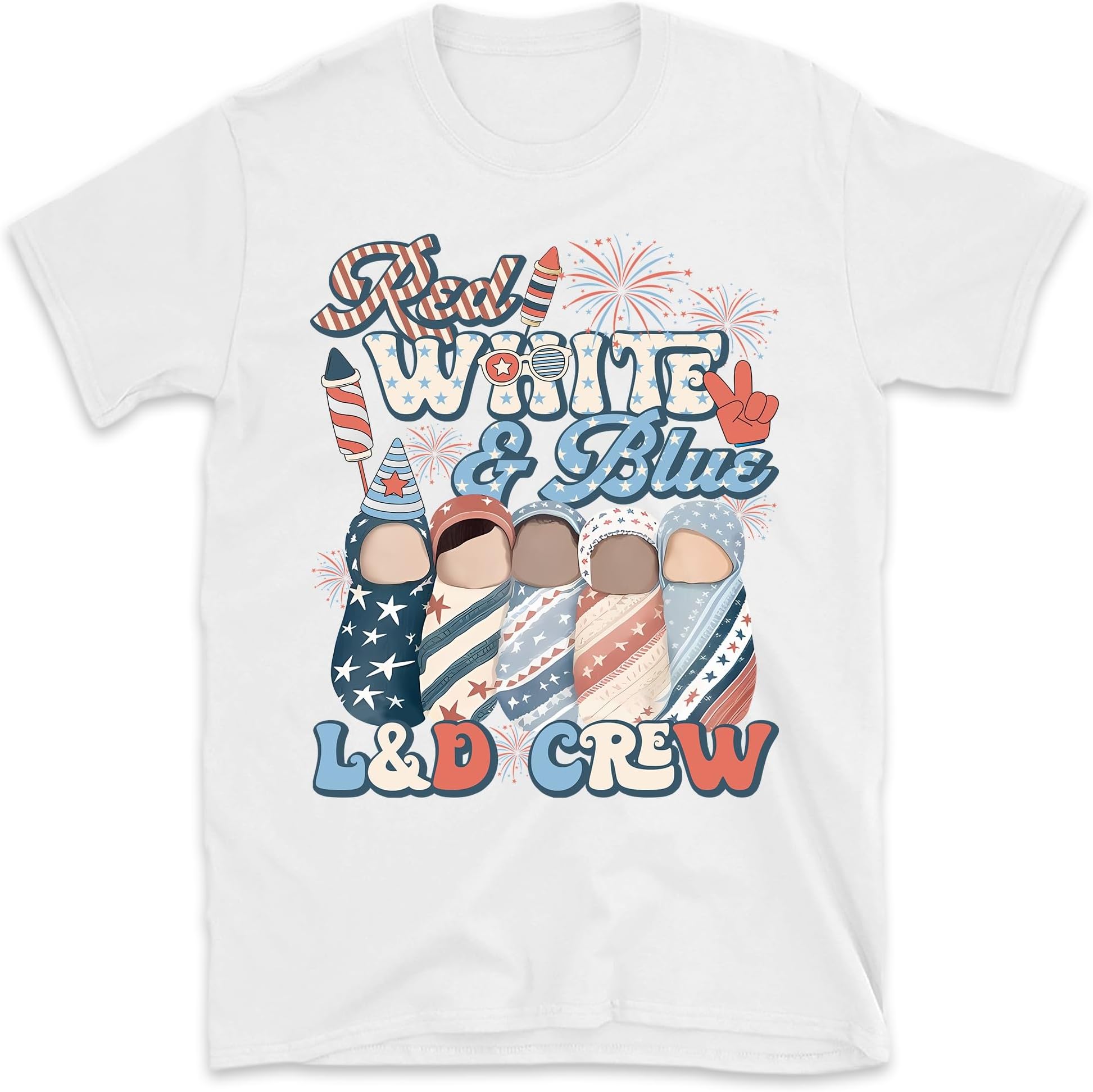 Independence Day Nurse Shirt NICU RN July 4th Red White and Brave Tshirt Mother Baby Labor and Delivery Nurses, Small