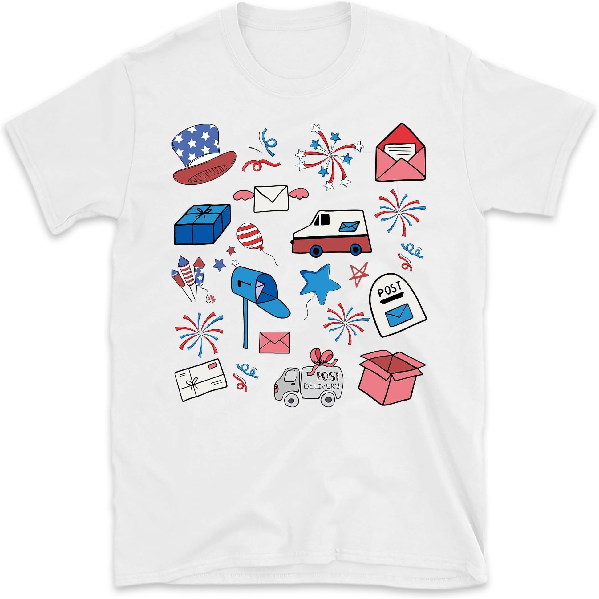 4th of July Postal Worker Shirt, Cute Postal Worker Tee, July 4th Gift for Mail Carrier, Mail Lady Gifts, Small