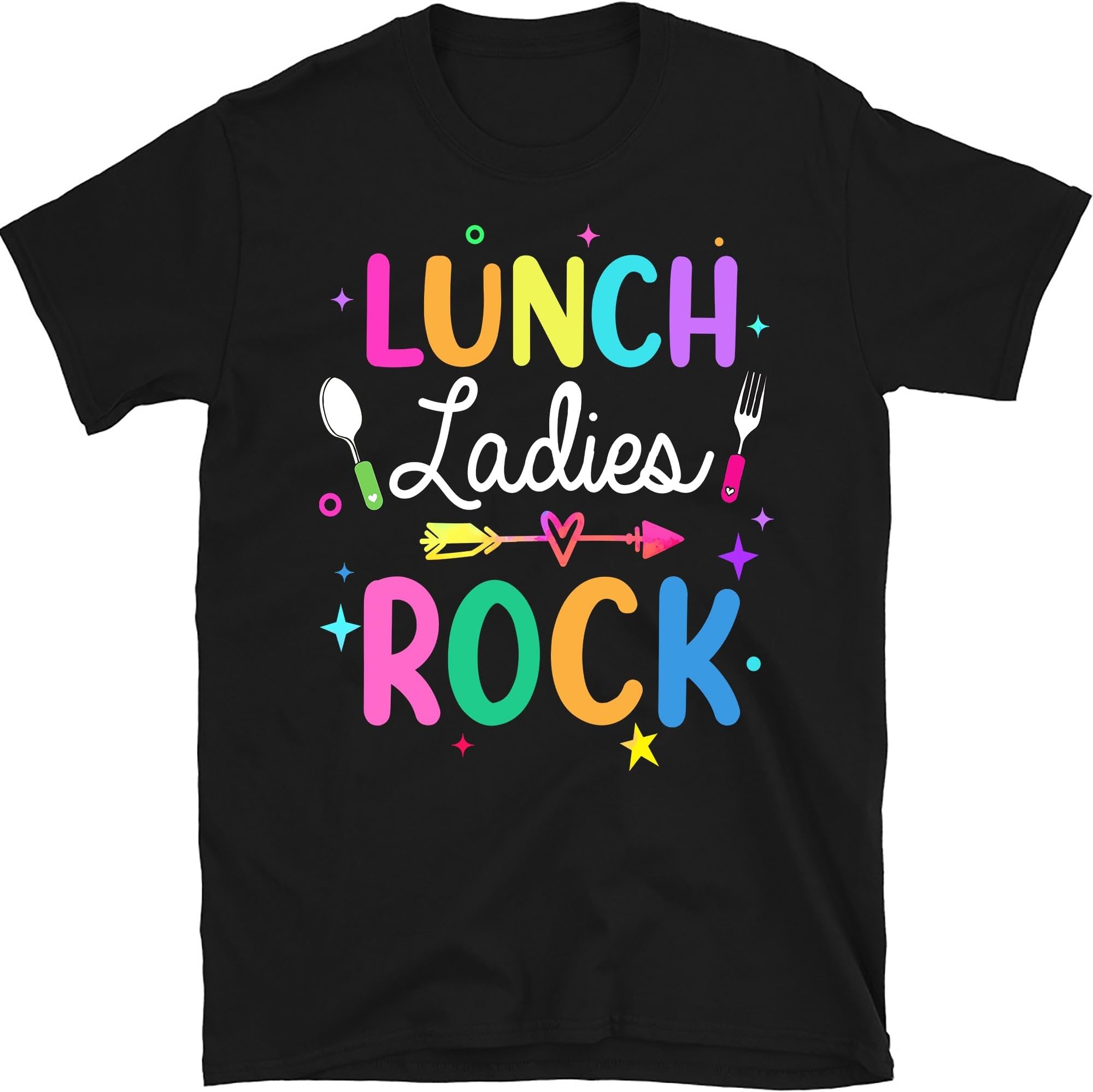 Lunch Ladies Rock Shirt, Funny Cafeteria Squad School Lunch Lady T-Shirt, Small