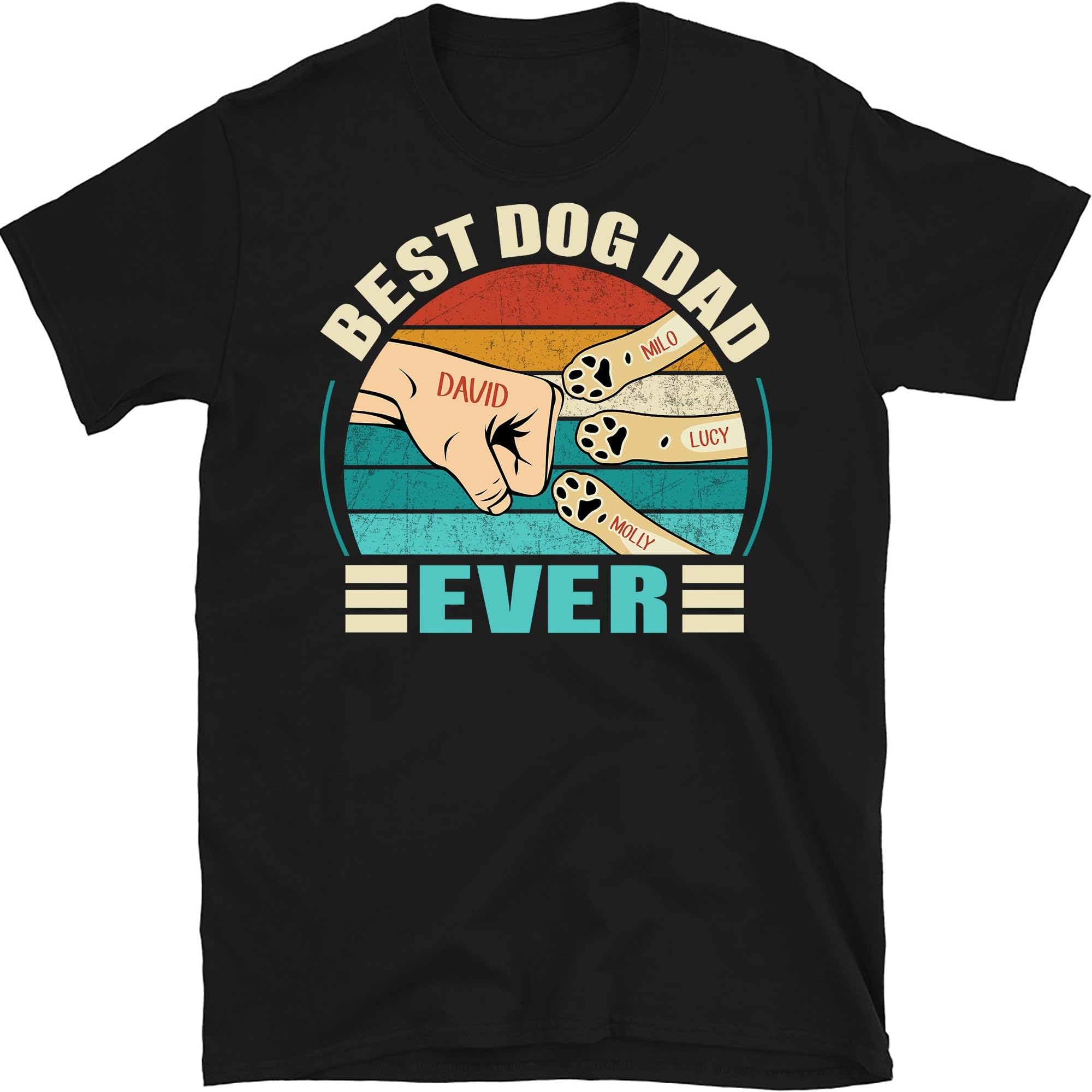 Retro Best Dog Dad Ever Shirt, Personalized Dog Dad Shirt, Dog Lover Shirt, Funny Dog Father Tee, Small