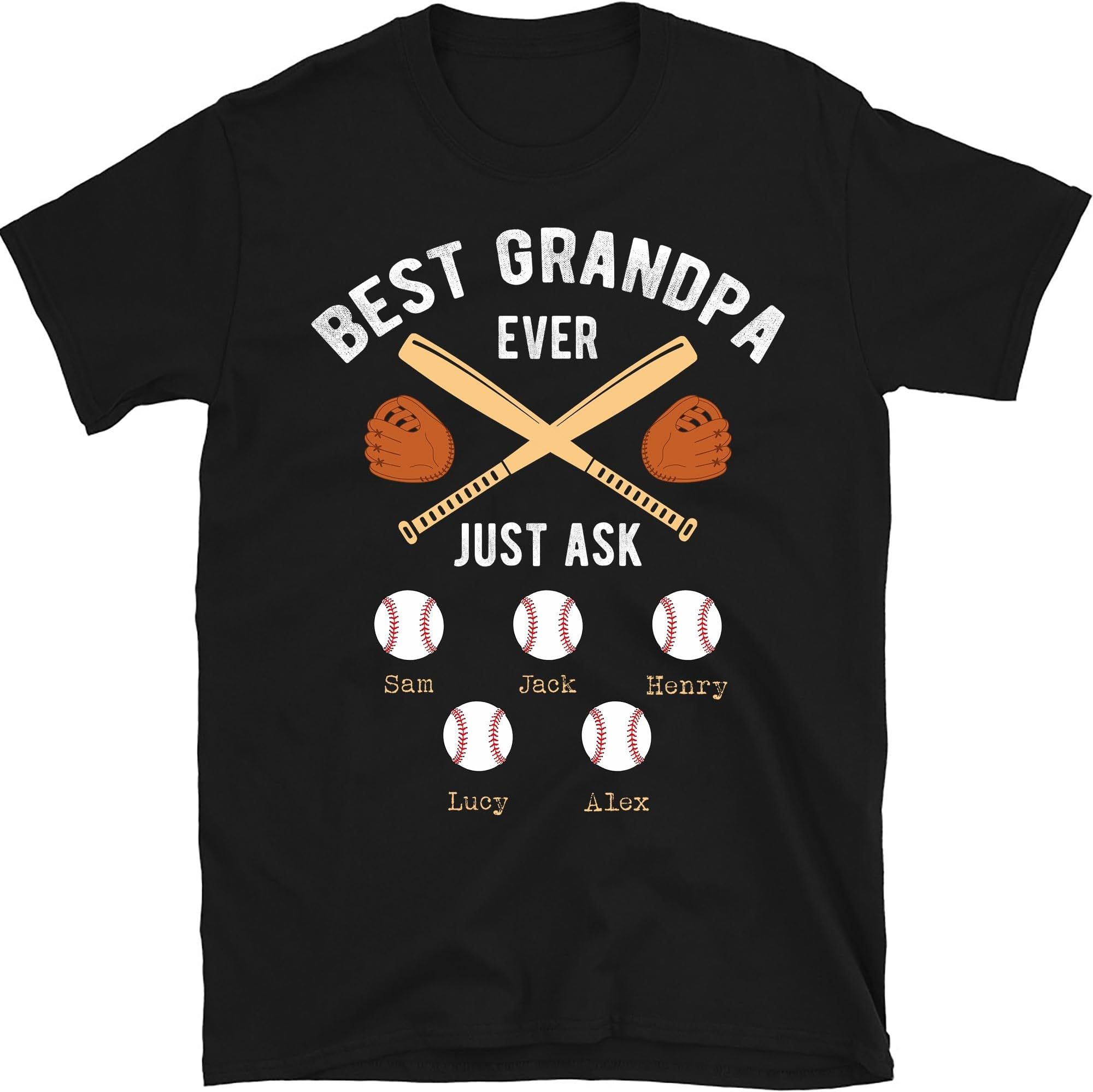 Best Baseball Grandpa Ever Shirt, Personalized Baseball Grandpa Shirt, Baseball Papa Tee, Small