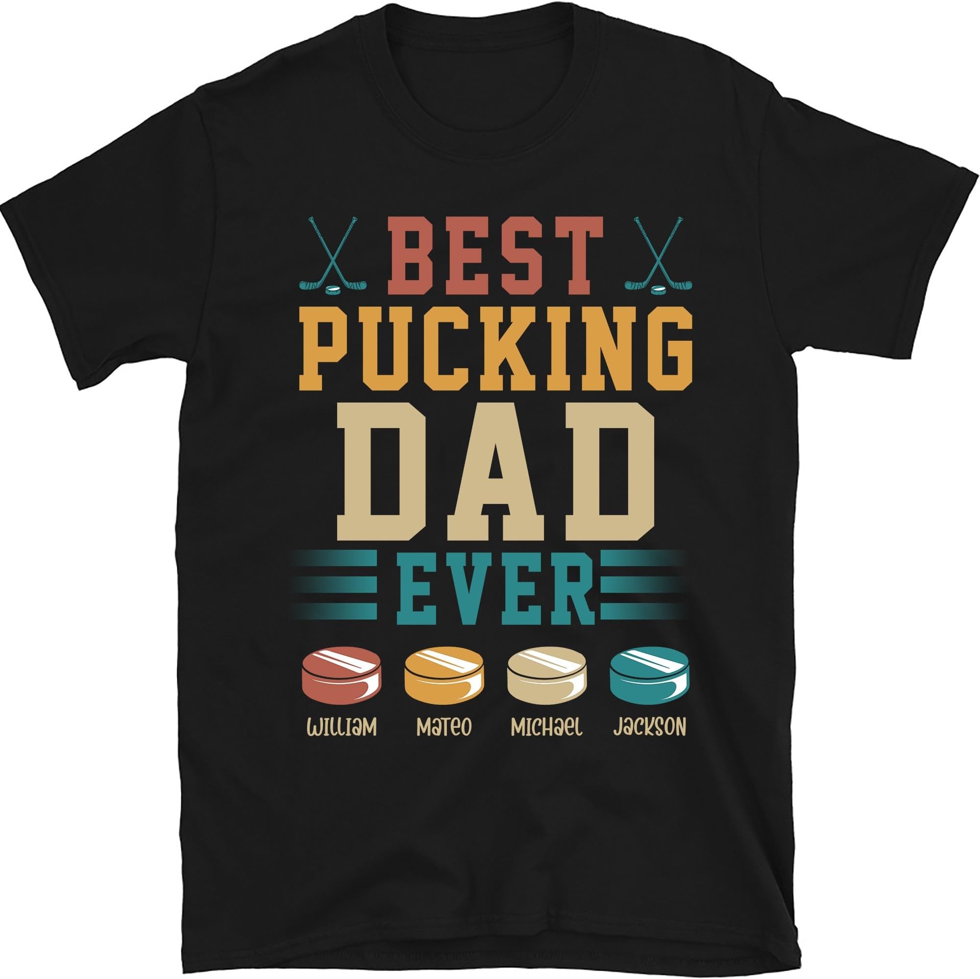 Best Pucking Dad Ever Personalized Shirt, Hockey Dad Shirt, Gift for Dad, Hockey Game Day Tee