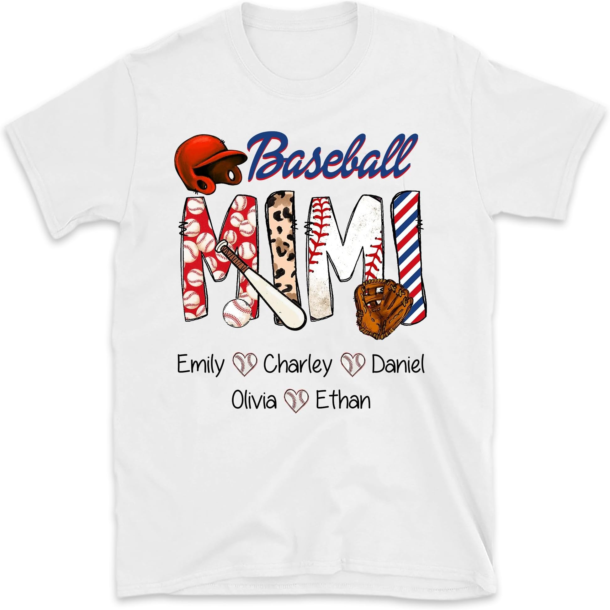 Personalized Baseball Grandma Shirt, Baseball Mom Shirt, Baseball Lovers Grandma Tee, Baseball Shirt for Mom, Small