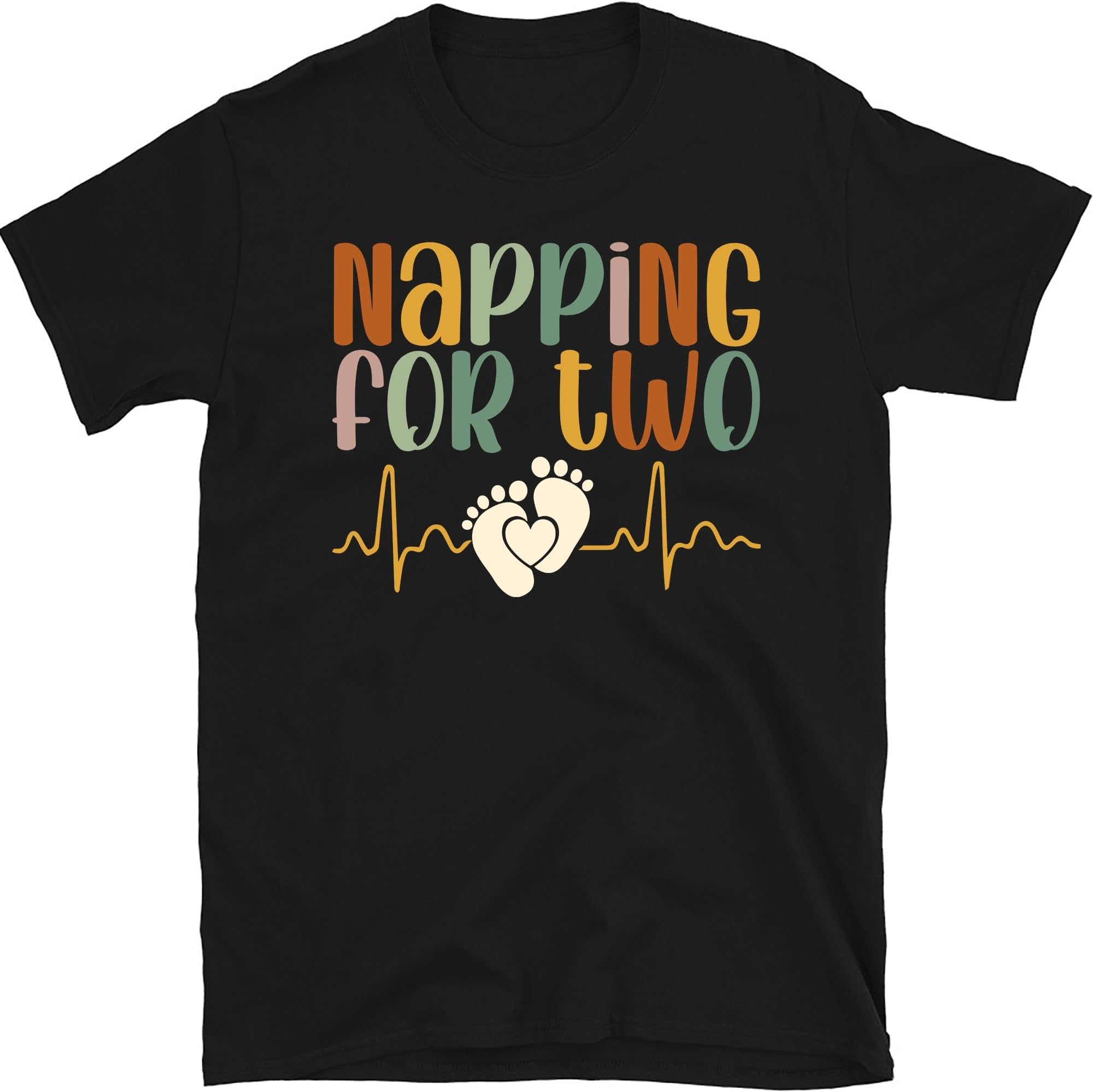Napping for Two Shirt, Funny Pregnancy Shirt, Pregnancy Announcement Shirt Baby Footprint Shirt, Mommy to Be Shirt, Baby Shower Shirts, Small