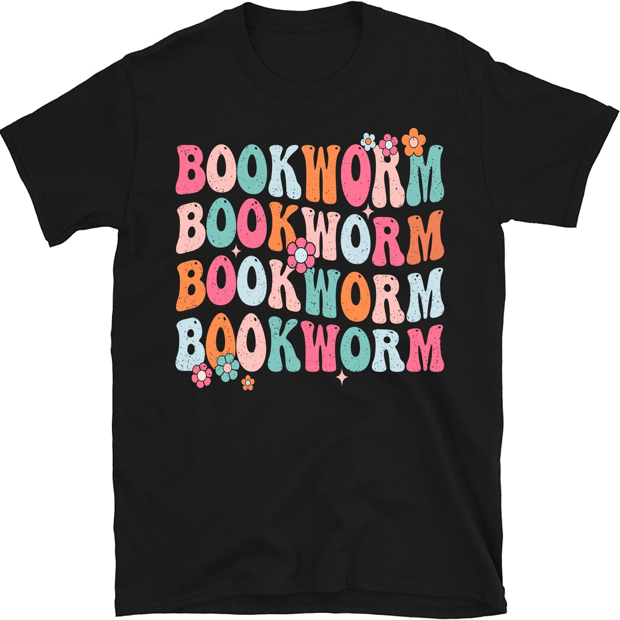 Bookworm Flower Vintage Groovy Book Lover Reader Librarian