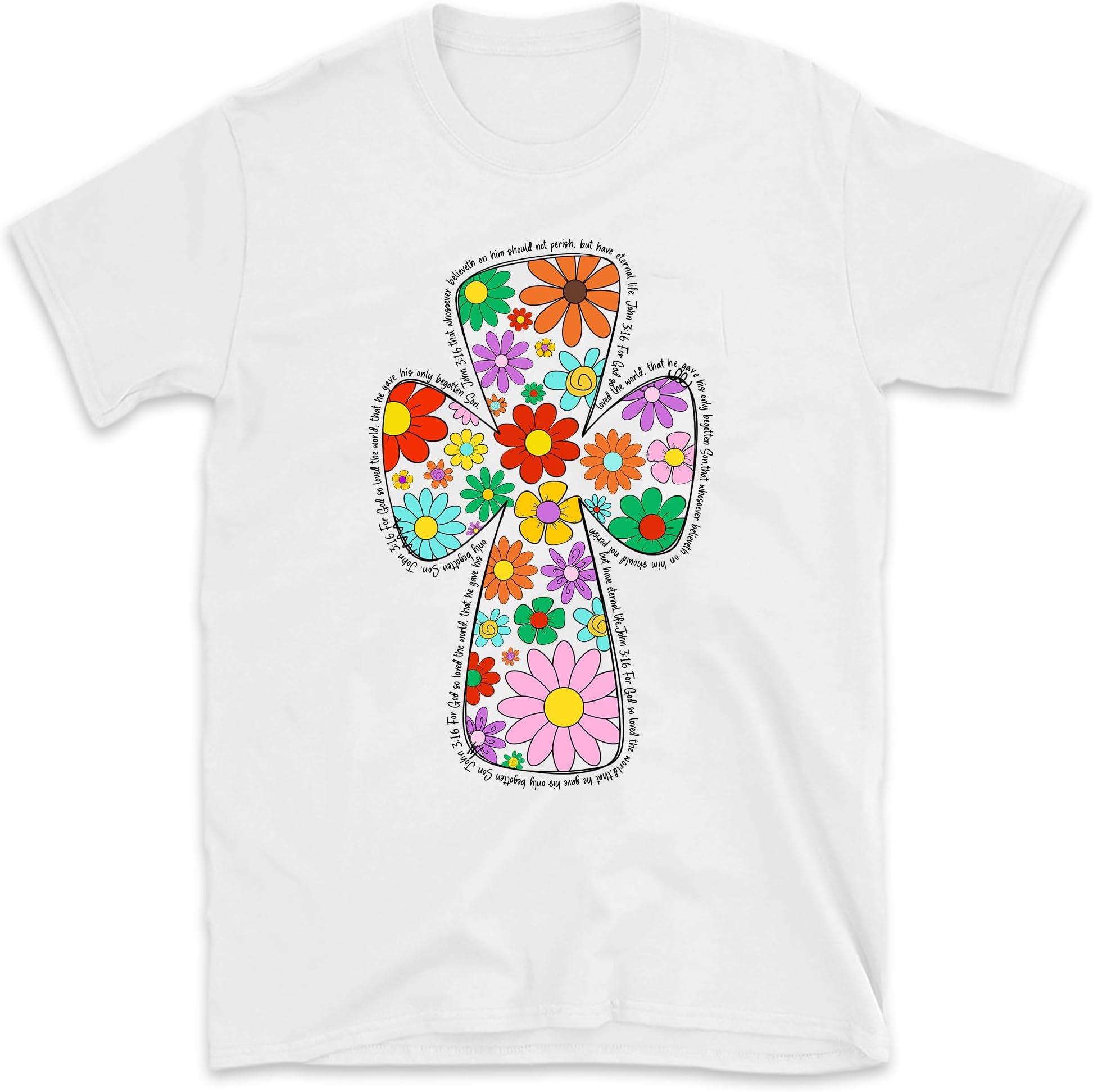 Christian Easter Spring Floral Cross Shirt, Bible Verse Shirt, Religious Shirt, Faith Shirt, Easter Christian Shirt, Small