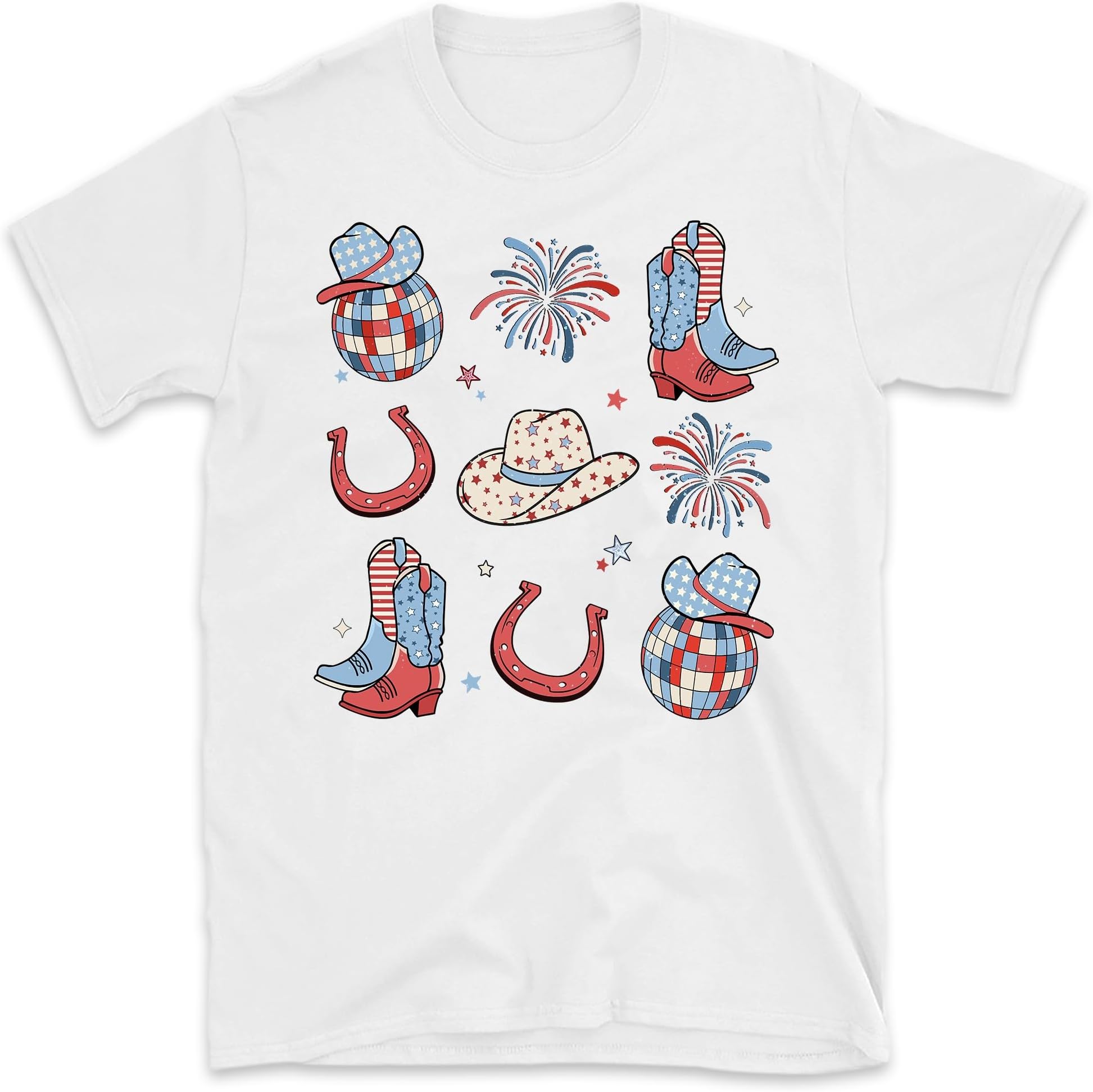 Vintage Groovy Western Cowboy Howdy America 4th of July, Small