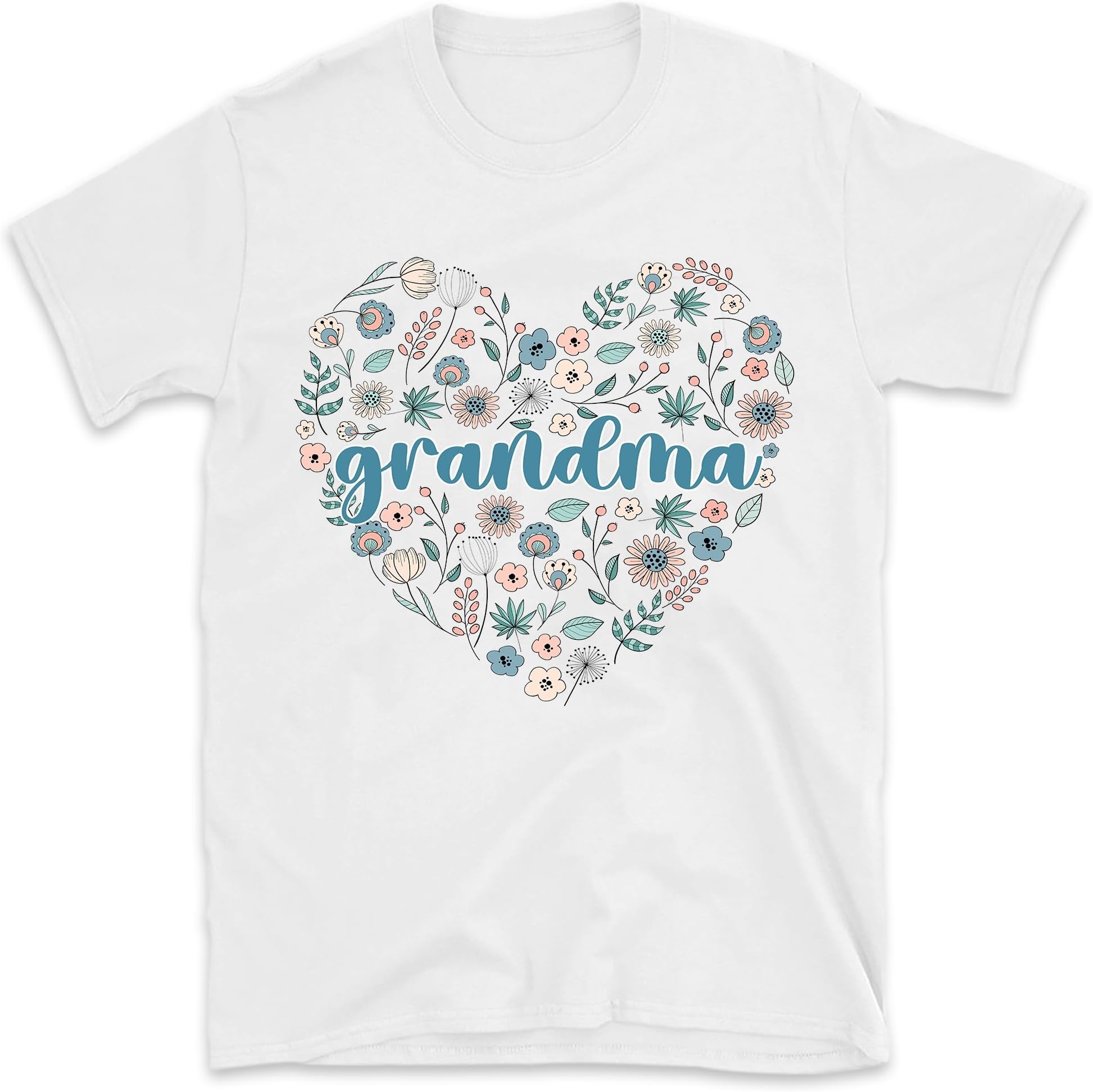 Personalized Grandma Heart Shirt, Grandma Mimi Floral Shirt Gift for Grandma Shirt, Nana Wildflower Heart Shirt