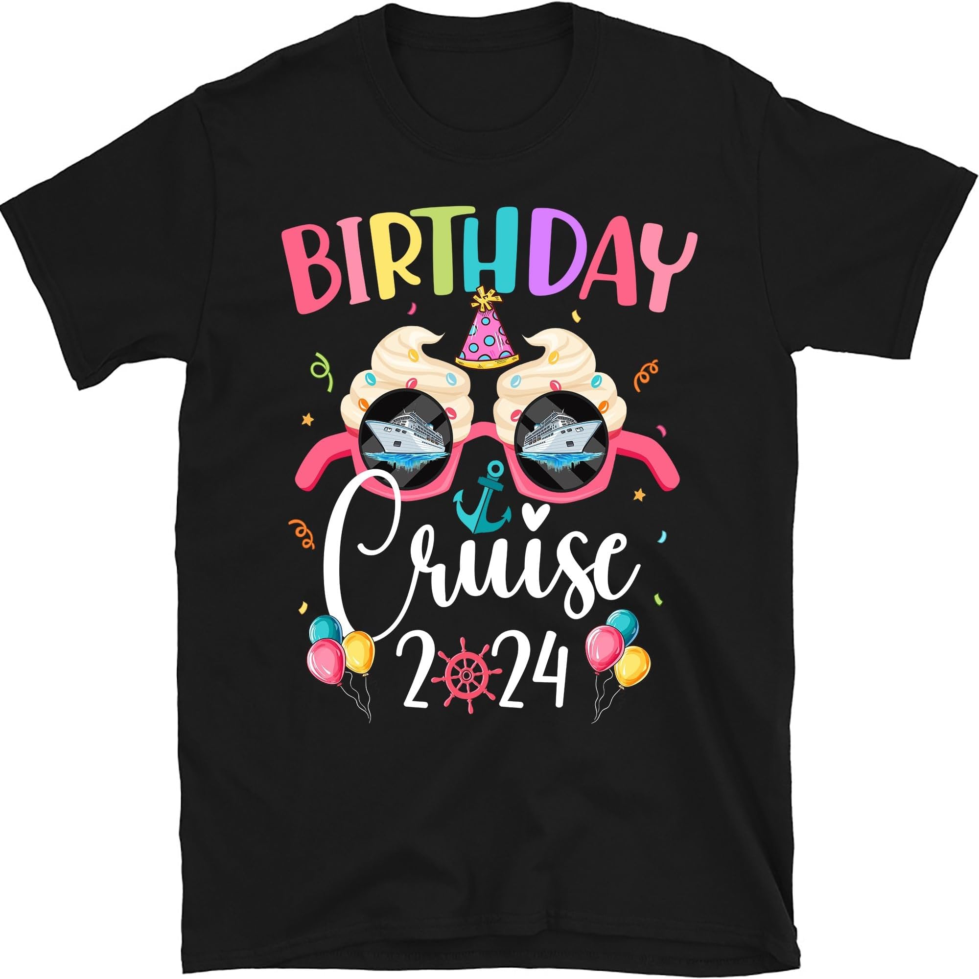 Personalized Birthday Cruise 2024 Shirt, Birthday Cruise Shirt, Family Cruise Vacation Shirts, Cruising Family Birthday Tshirt, Small