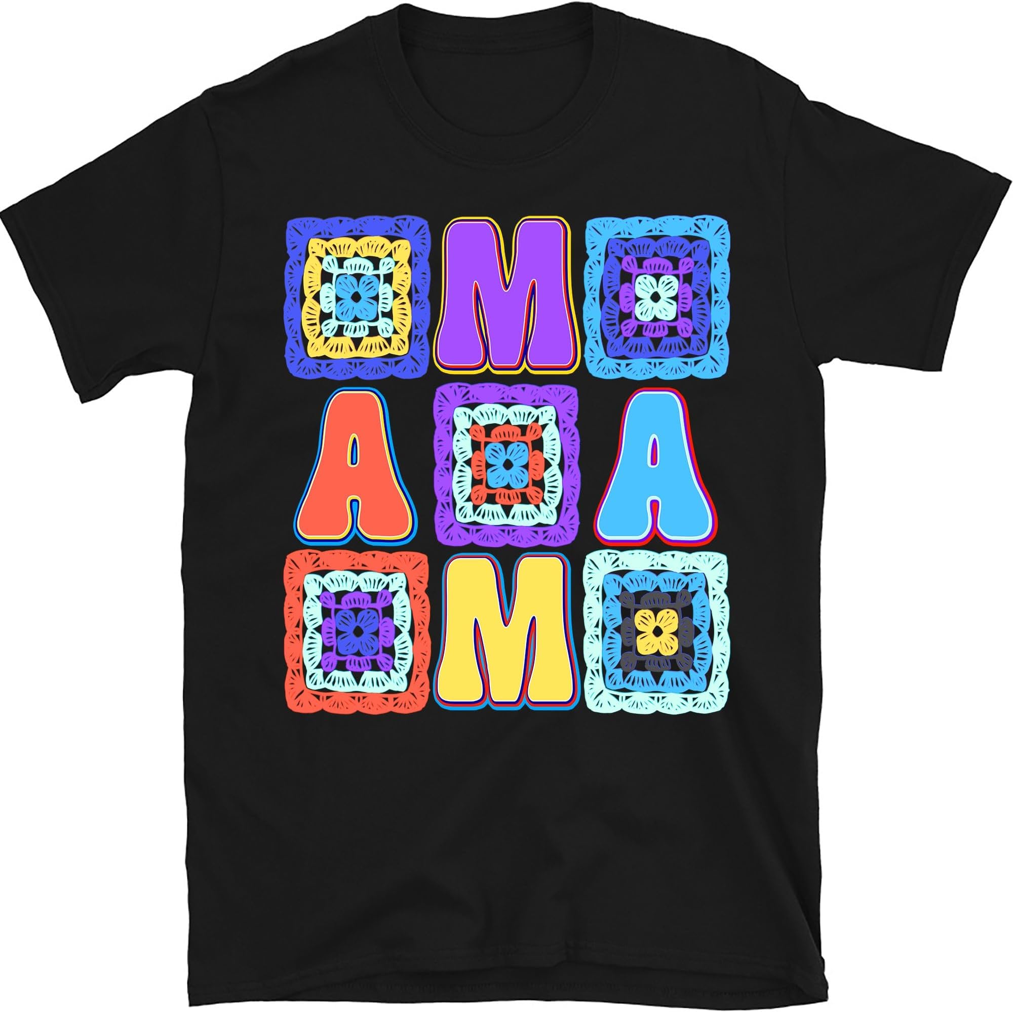 Crochet Nana Shirt, Granny Square Pattern Shirt, Cute Crocheting Tee, Crochet Lover Gift, Gift for Crochet Grandma, Grandma Gift, Small