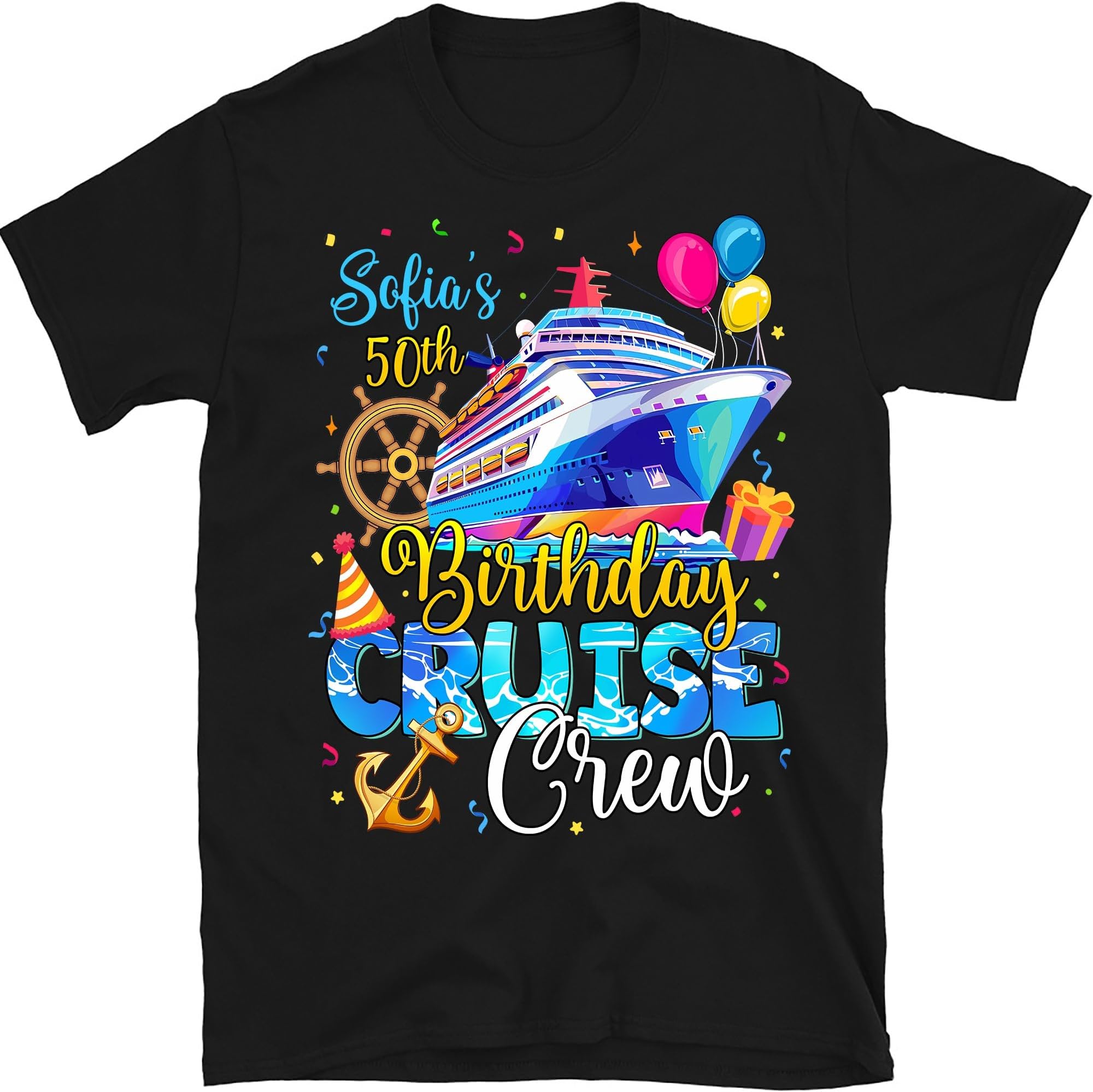 Personalized Birthday Cruise Crew Shirt, Custom 50th Birthday Shirts, My Birthday Cruise, Birthday Party Cruise Squad, Cruise Ship, Small