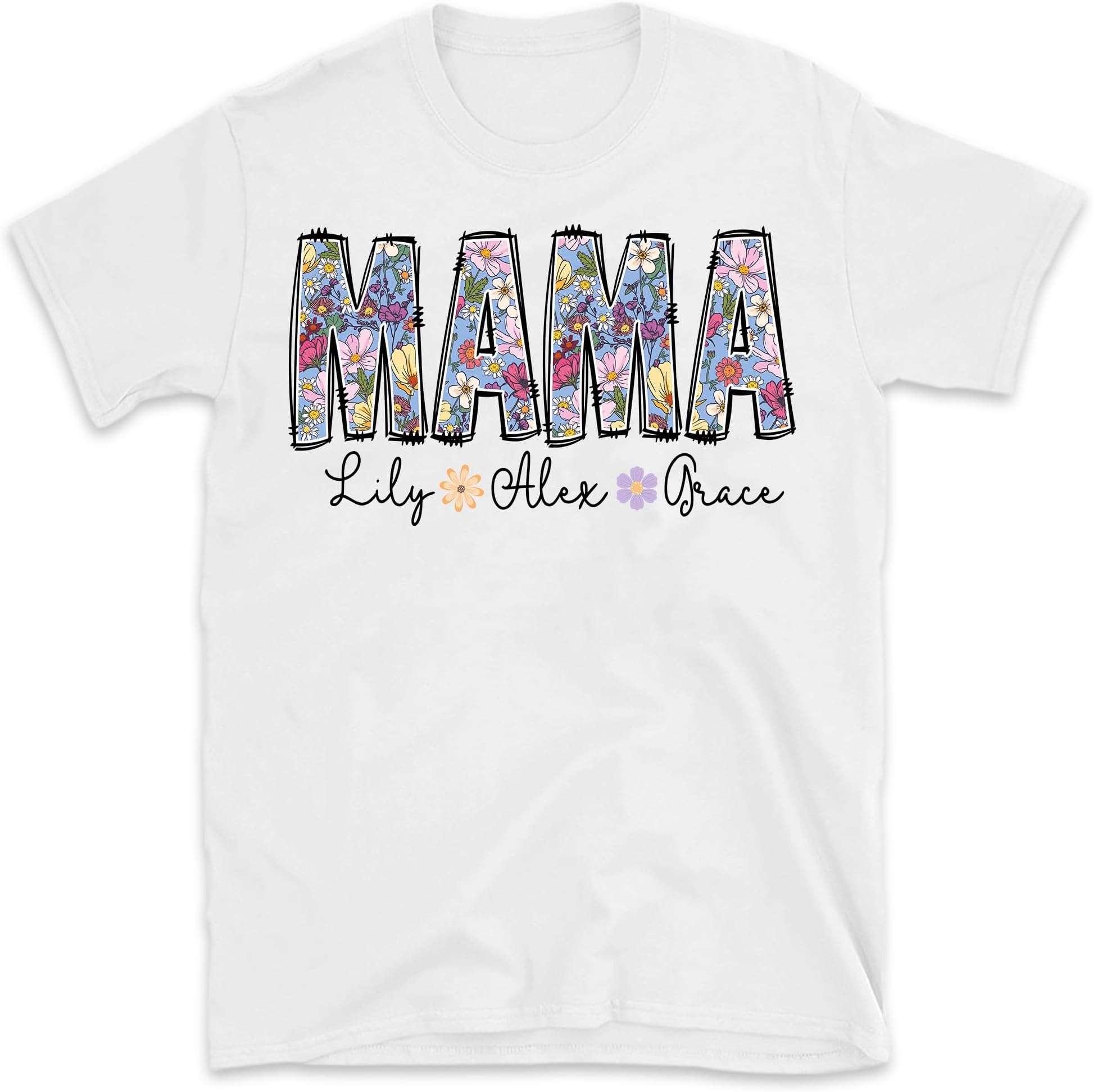 Personalized Floral Mama with Names Shirt, Mama Flower Shirts, Mama Floral Tees, Mama Groovy, Mama Groovy, Happy Mother's Day Gifft