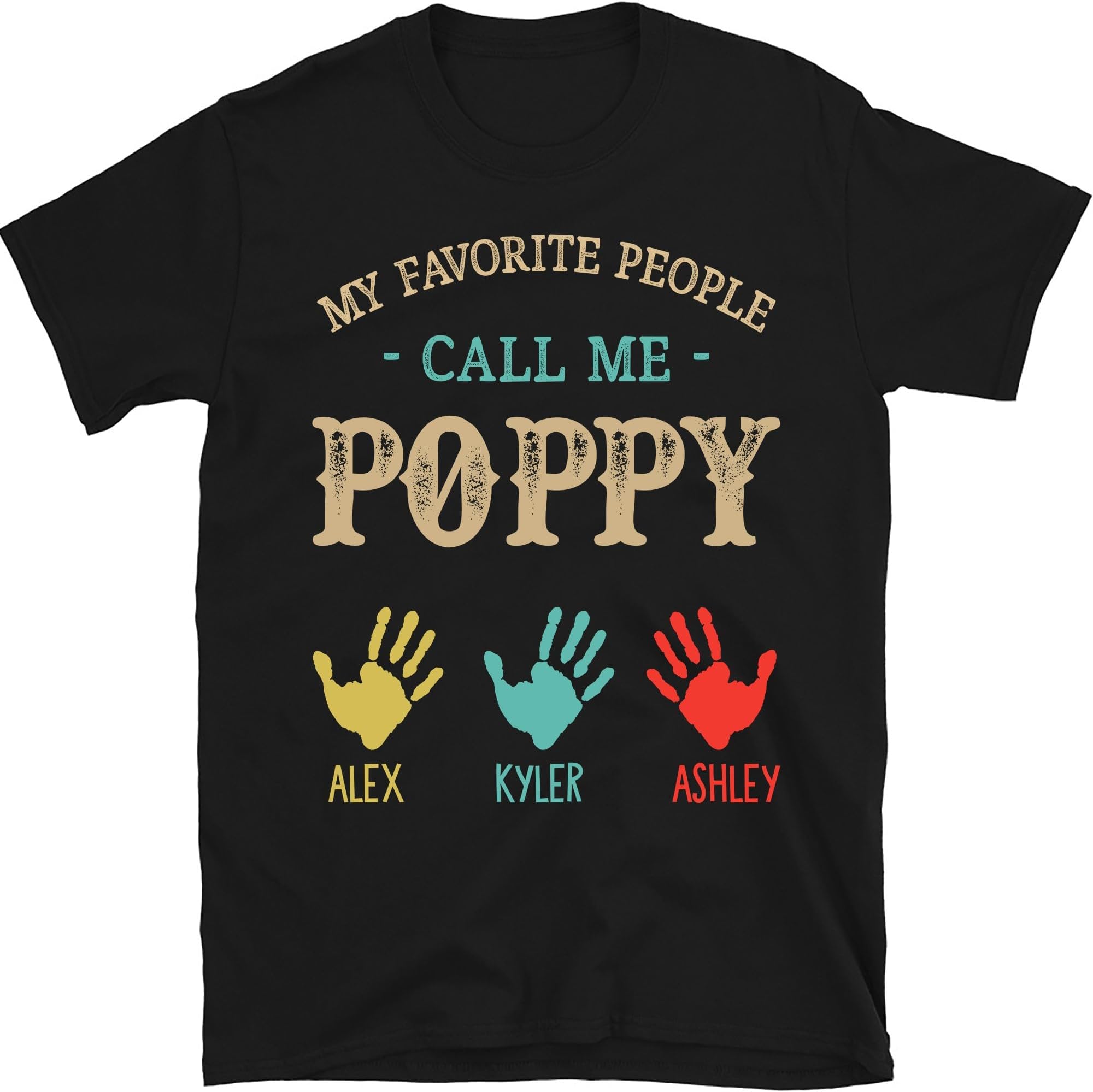 My Favorite People Call Me Papa Shirt, Personalized Kids Hand Shirt, Custom Grandpa Shirts for Men, Grandpa Gifts
