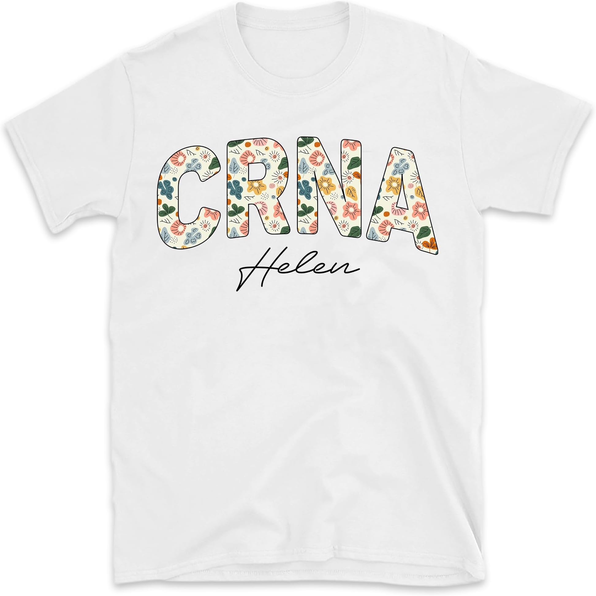 CRNA Floral Sweatshirt, Personalized CRNA Nurse Sweatshirt, CRNA Gift, Nurse Appreciation Tee, Nurse Anesthetist Sweatshirt, Small