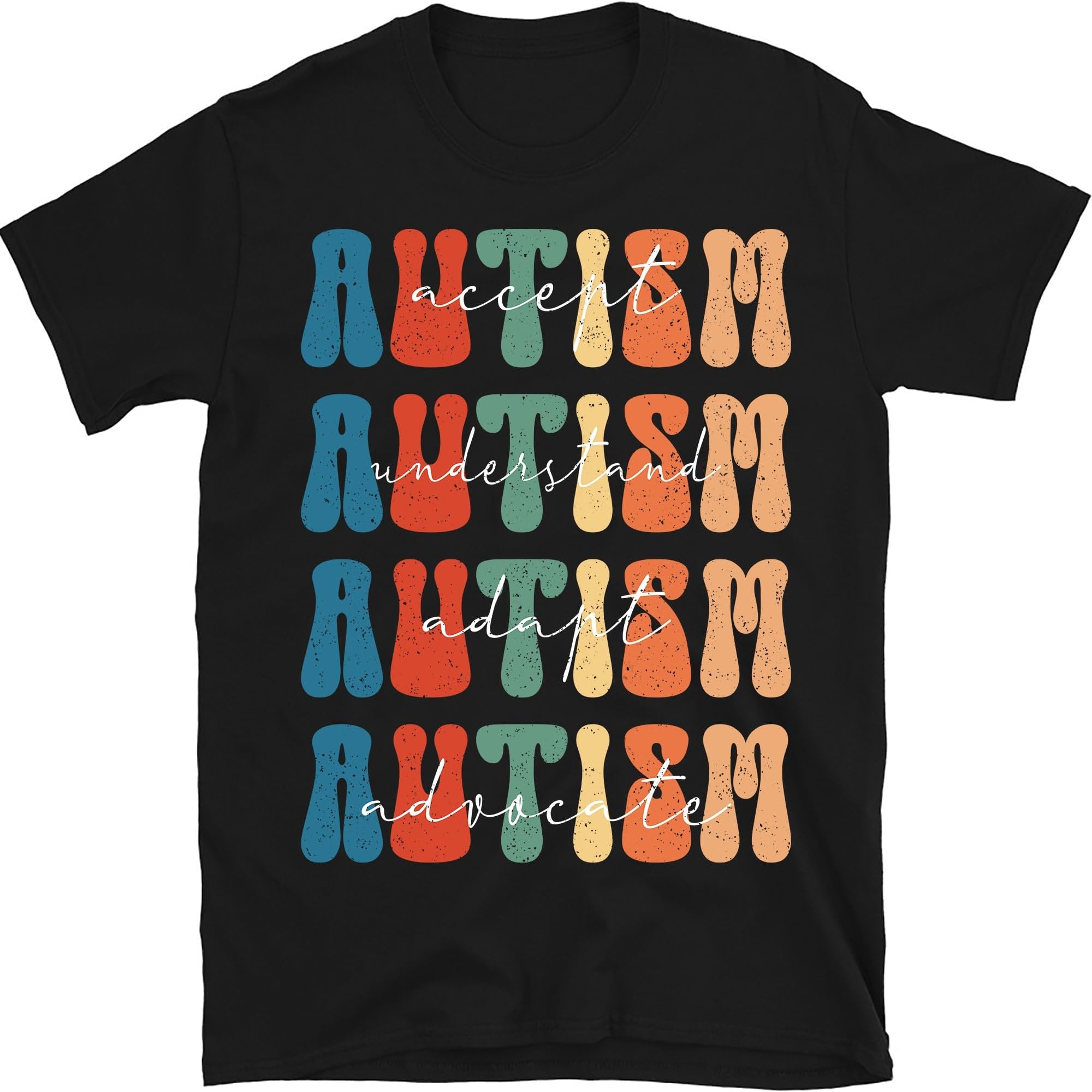 Vintage Accept Understand Love Groovy Autism Awareness, Small