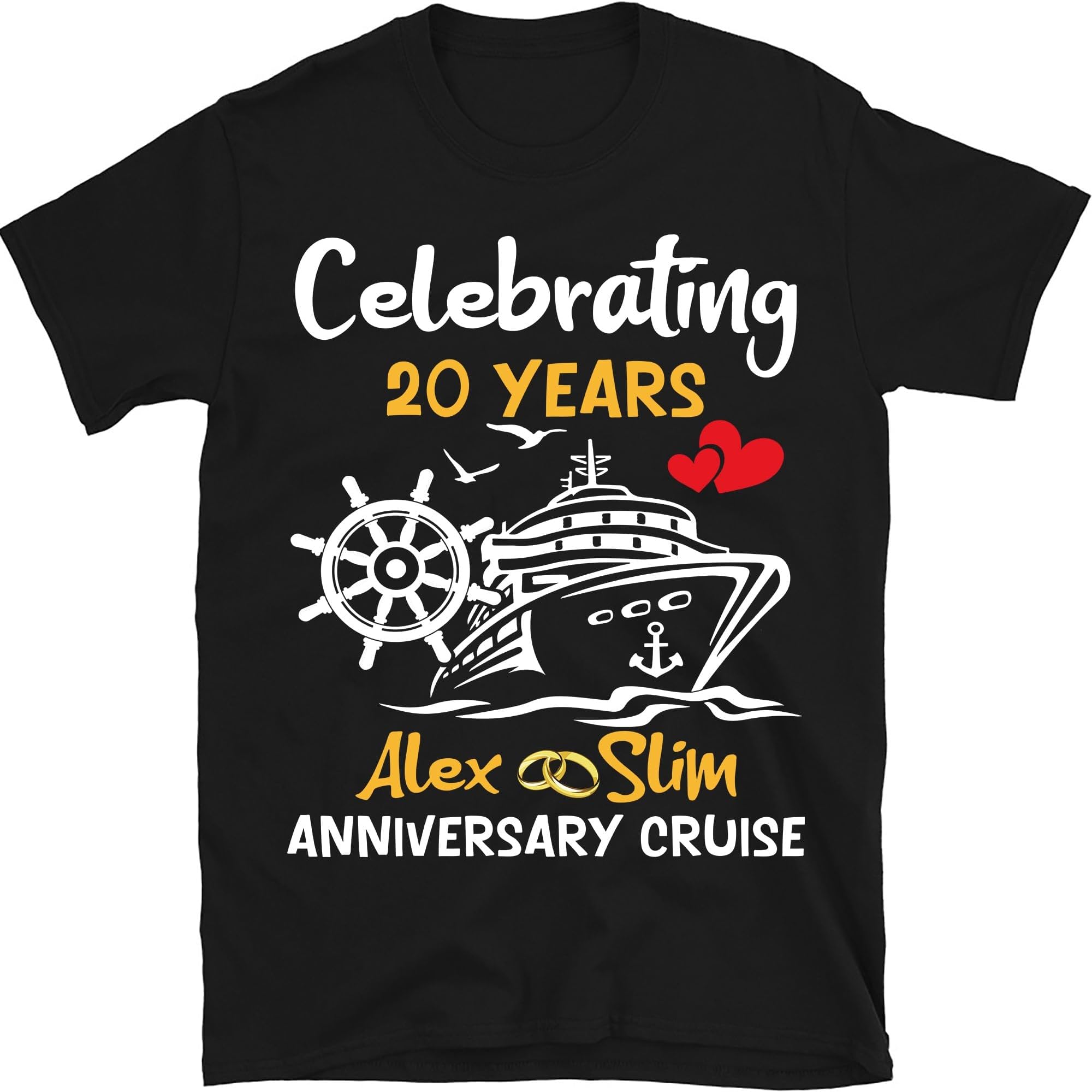 Personalized Celebrating 20 Years Shirts, Anniversary Cruise Shirt, Custom Anniversary Cruise Couples Gift, Wedding Anniversary Shirt, Small