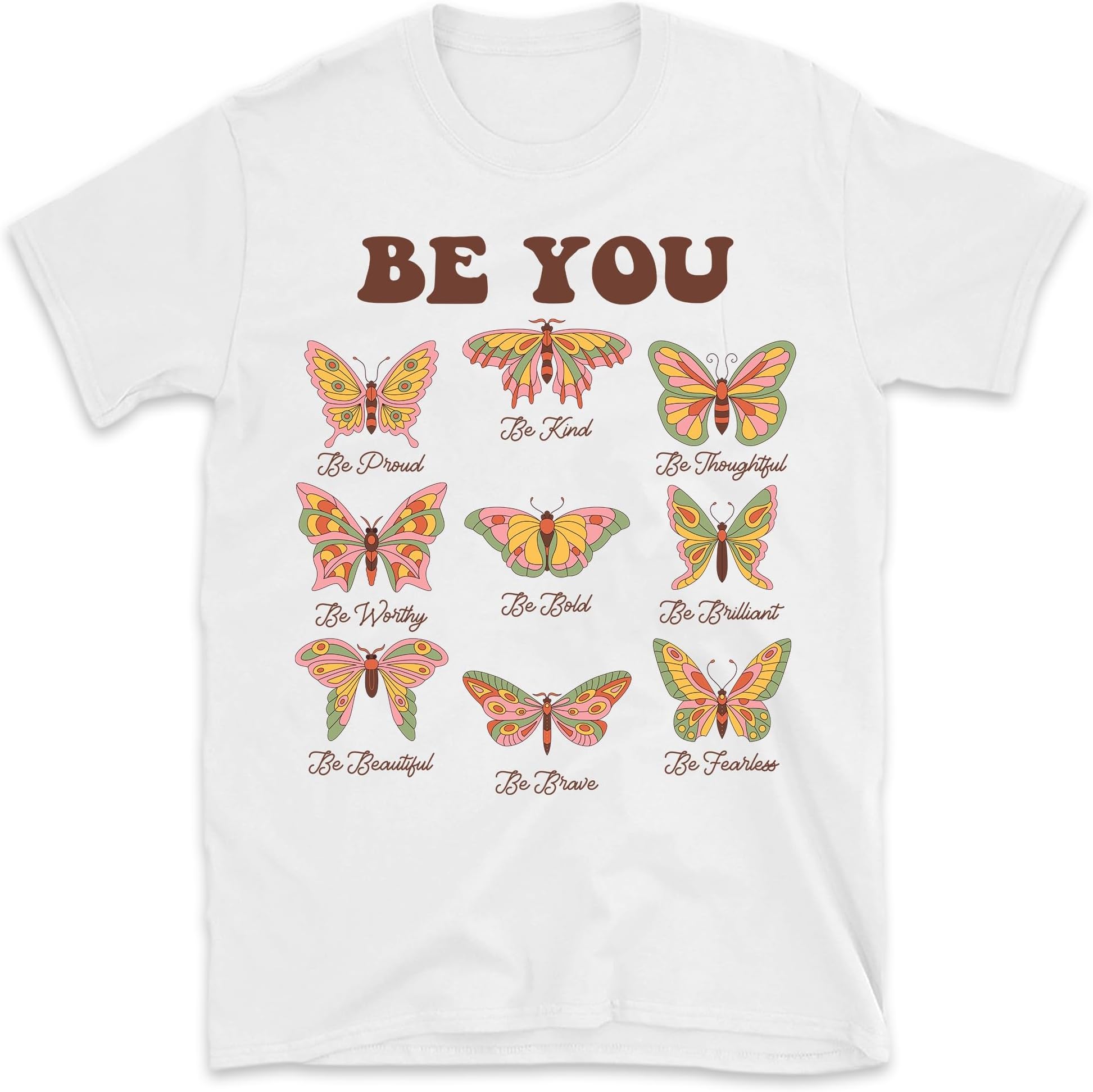 Be You Butterflies Shirt, Be You Tee, Motivational Shirt, Inspirational Shirt, Woman Birthday Gift, Retro Butterfly Shirt