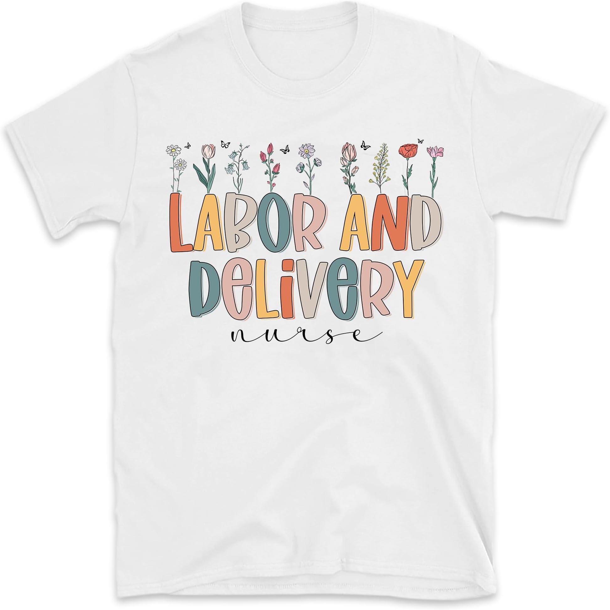 Vintage Wild Flowers Labor and Delivery L&D Nurse, Small