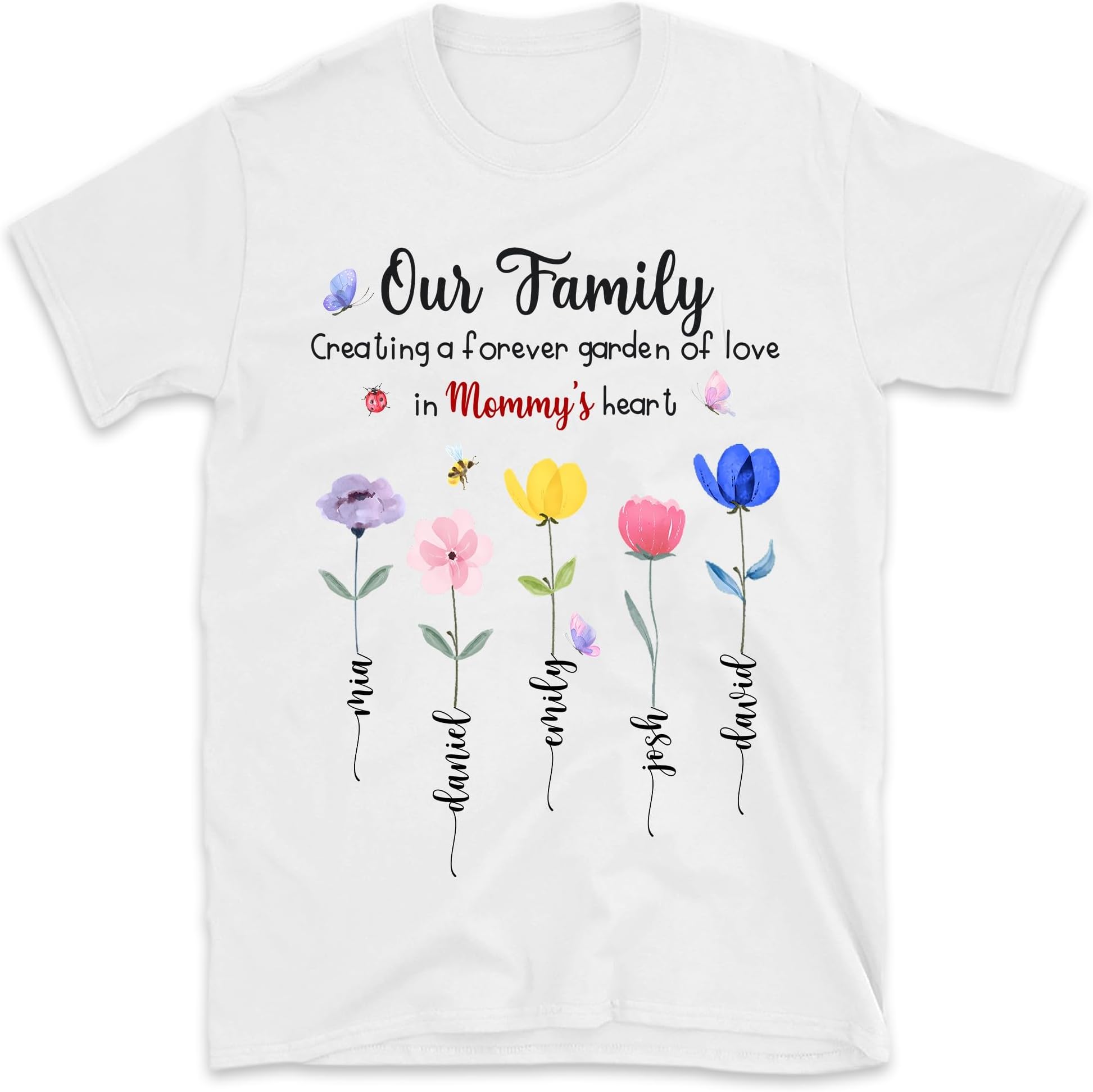 Mom Flowers Garden Shirt, Floral Mom Shirt, Custom Mom's Garden Shirt Gift for Mom Flowers Garden Shirt