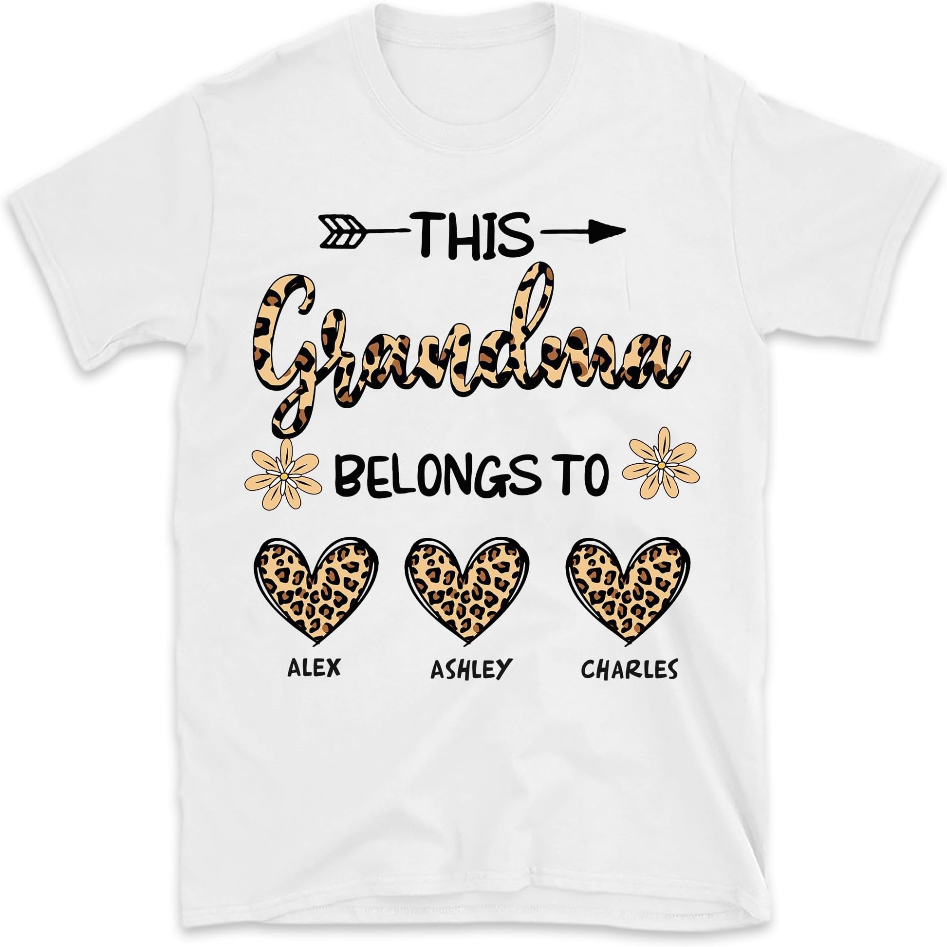 This Grandma Belongs to Shirt, Custom Grandma with Kid's Name, Custom Gifts for Mom Shirts for Women, Small