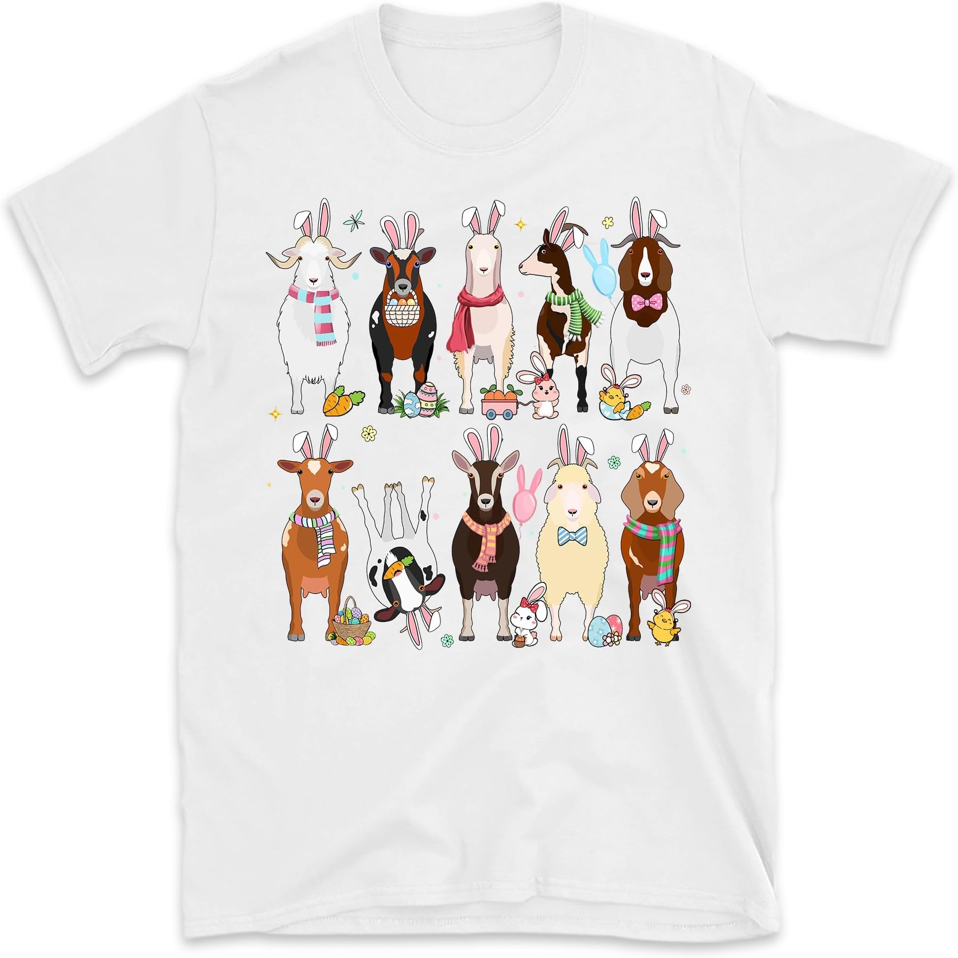 Funny Cute Goat Bunny Lover Happy Easter Farm Animals