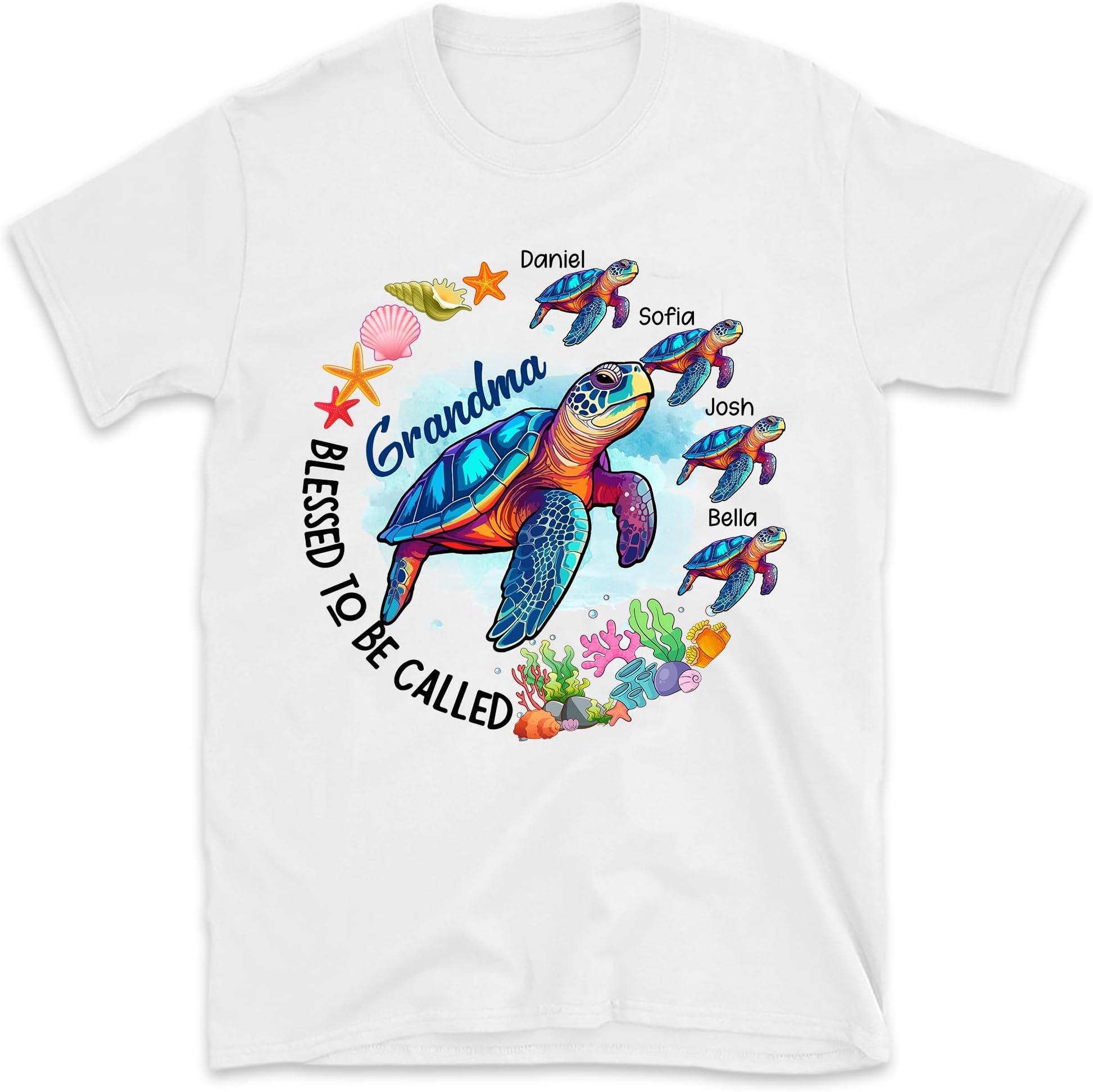 Grandma Turtle Shirt, Custom Grandma Shirt with Turtle Grandkids, Shirt for Grandma Nana Mimi, Small