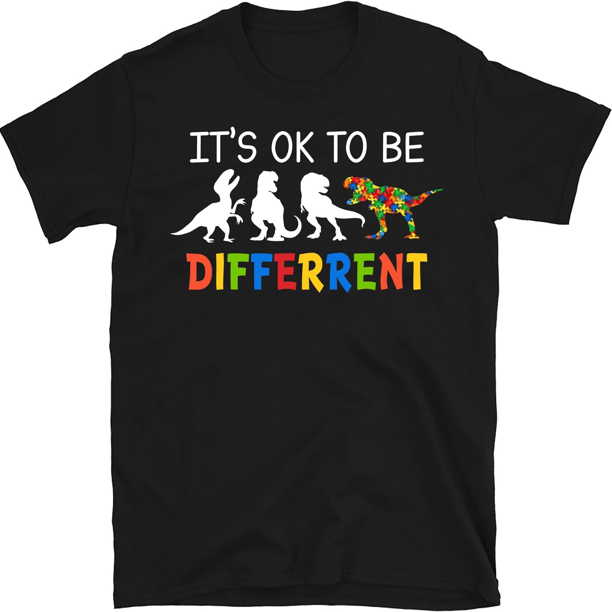 It's Ok to Be Different Funny Saurus Rex Autism Awareness, Small