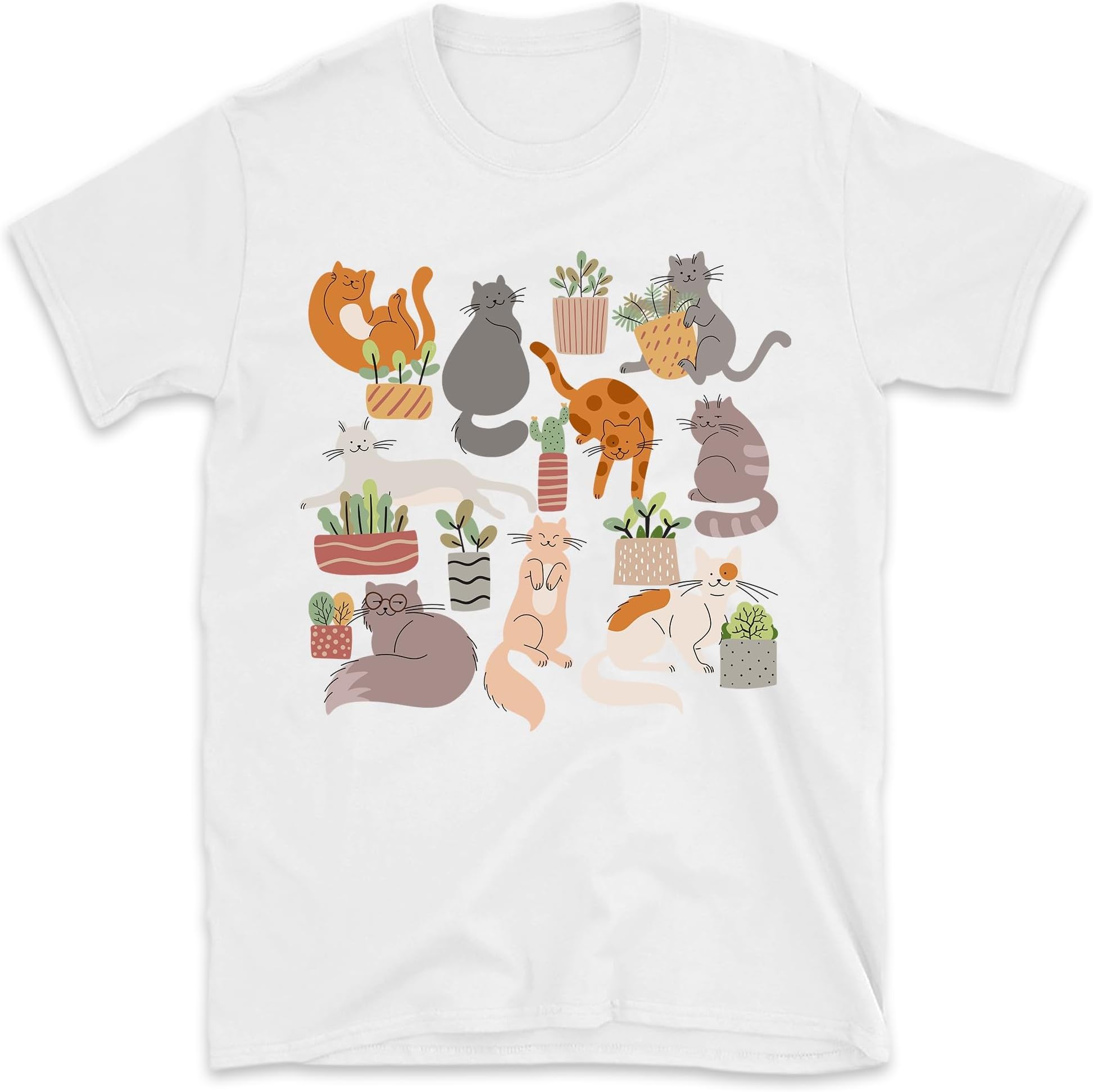 Cats and Plants Shirt, Cute Cat Shirt, Gift for Plant Lover, Plant Lady Gift, Cat Mom Shirt, Cat and Plant Lover Tee, Small