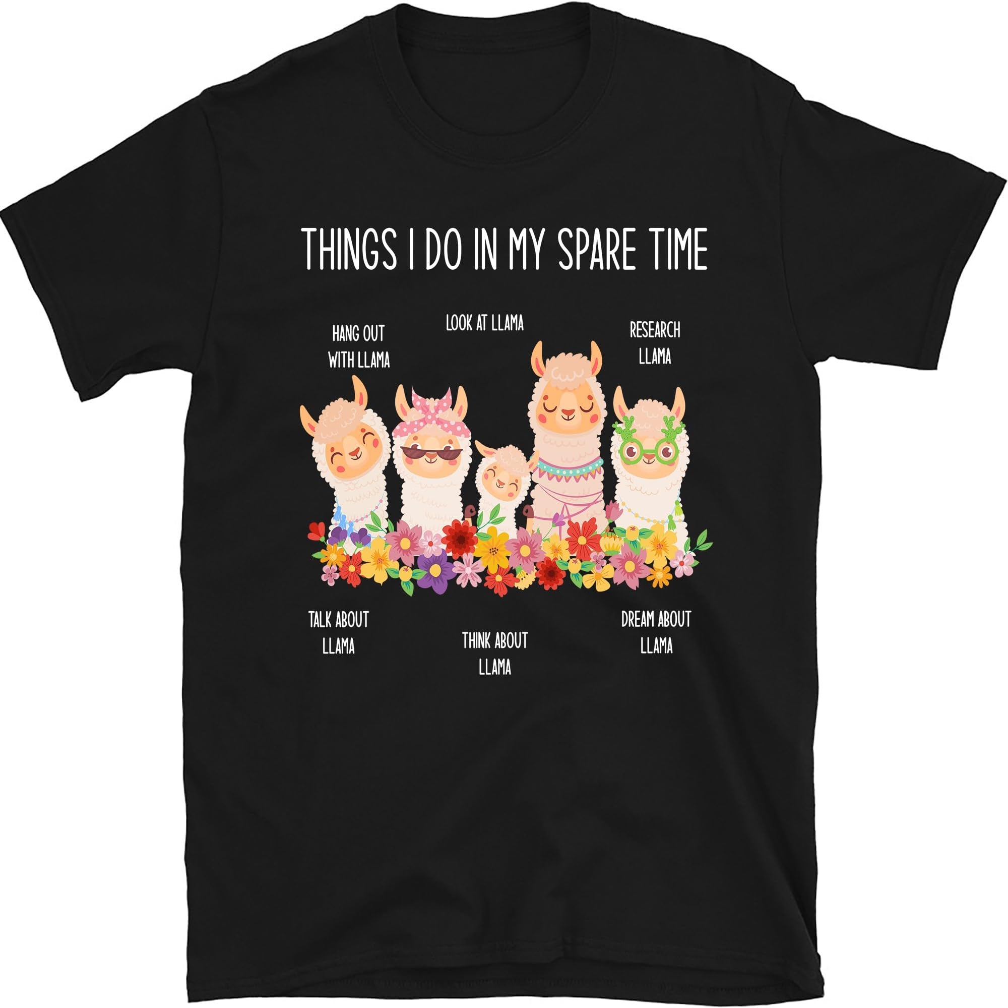 Llama Things I Do in My Spare Time Shirt, Funny Llama Tee, Gift for Llama Lover, Llama Mom Shirt, Cute Llama Tee, Small