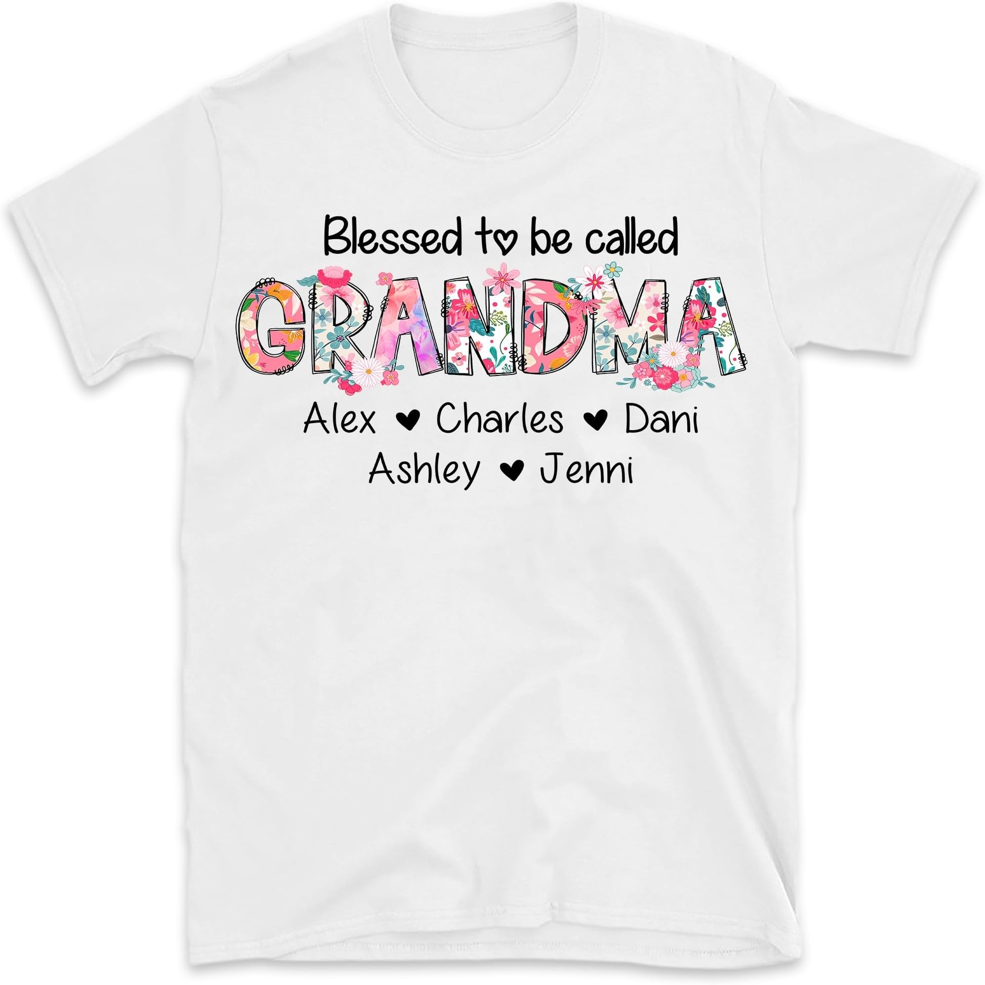 Custom Blessed to Be Called Nana Shirt, Personalized Grandma Shirt, Floral Nana T-Shirt, Nana Shirt with Grandkids Names