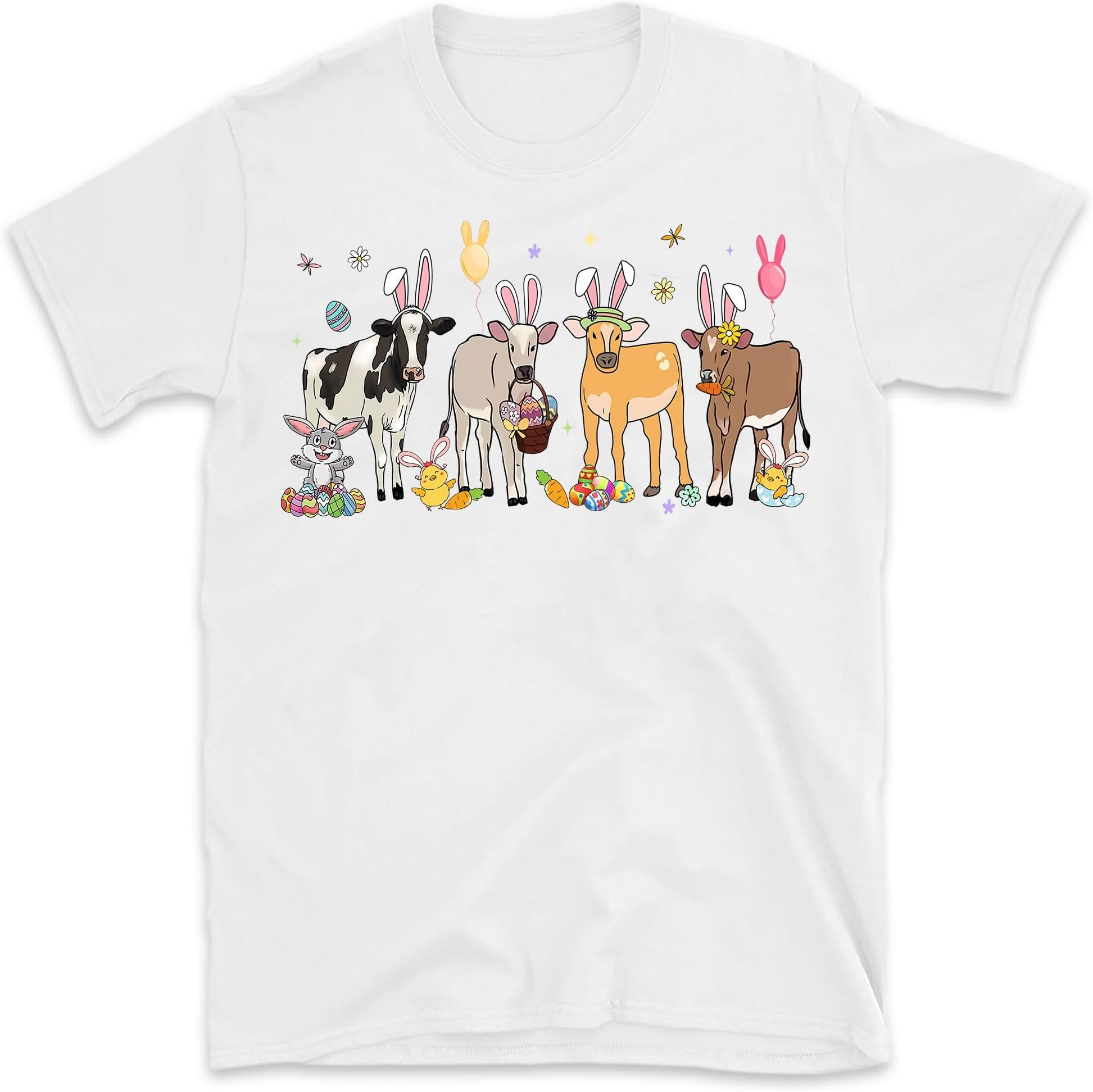 Happy Easter Cow Shirt, Cute Cow Bunny Shirt, Cow Heifer Lover Shirt, Easter Farm Animals Shirt, Cow Easter Shirt, Small