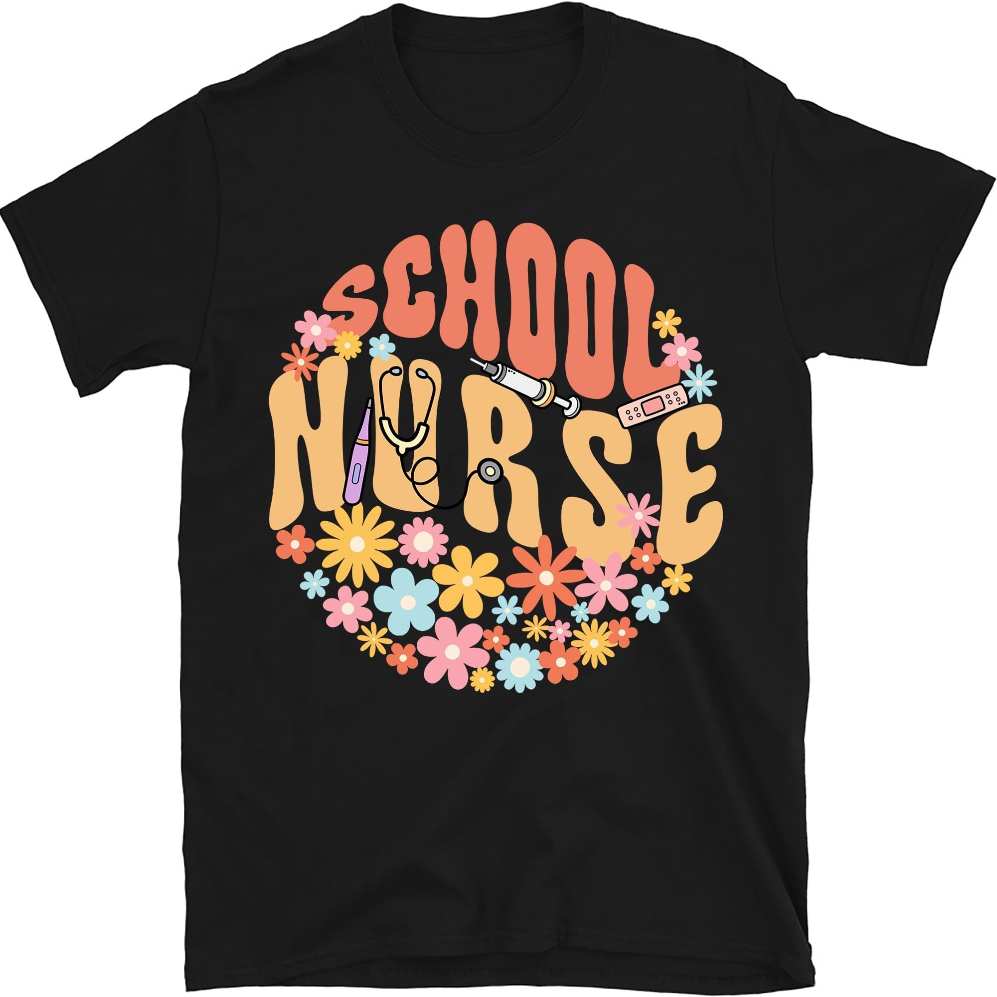 School Nurse Floral Shirt, Back to School Shirt, School Nurse Tee, School Nurse Gift, Nurse Appreciation Tee, Retro Nurse Shirt, Small