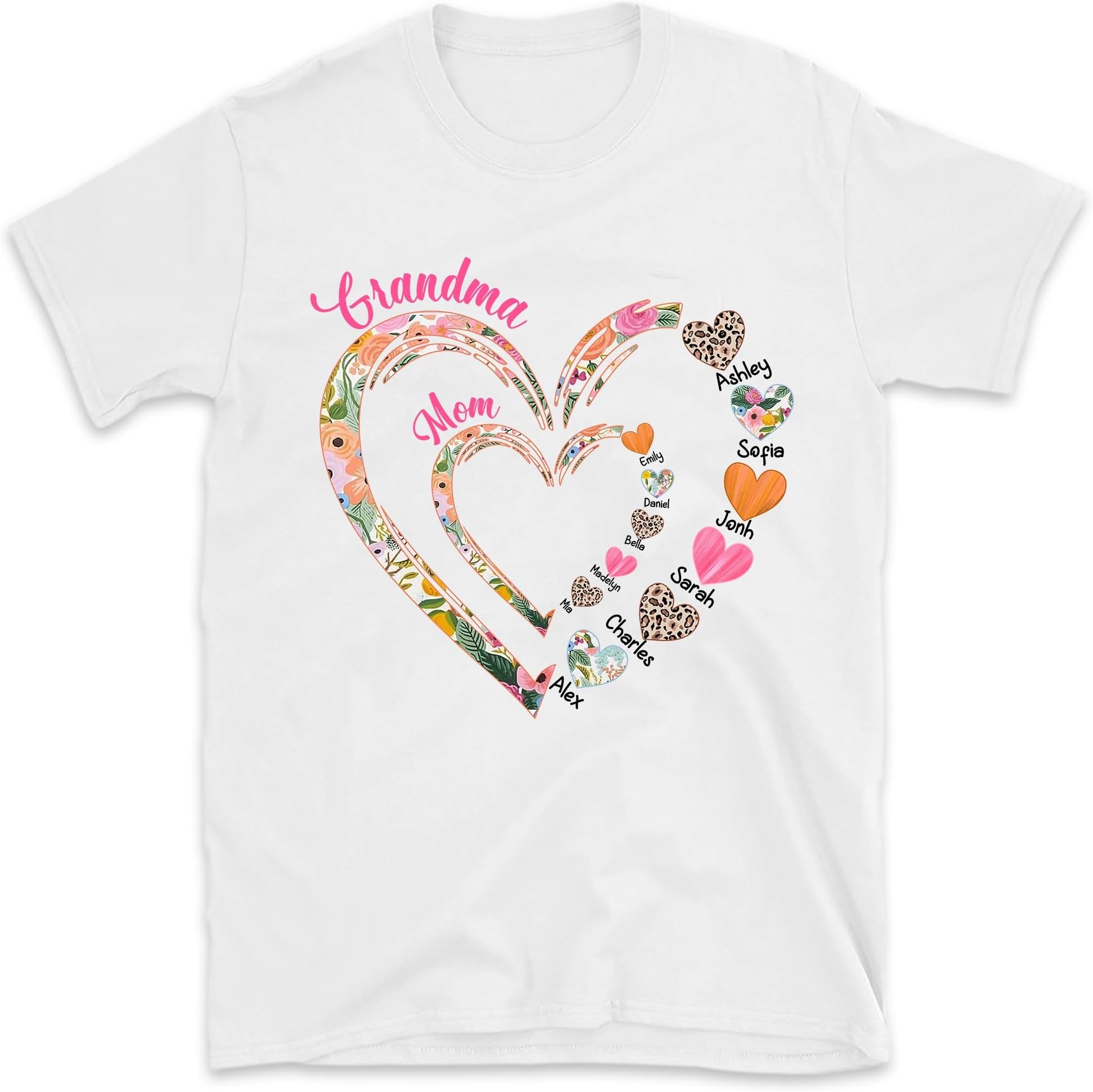 Personalized Grandma Heart Sweatshirt, Grandma Shirt, First Mom Now Grandma Shirt, Personalized Mom-Grandma with Kids and Grandkids Names