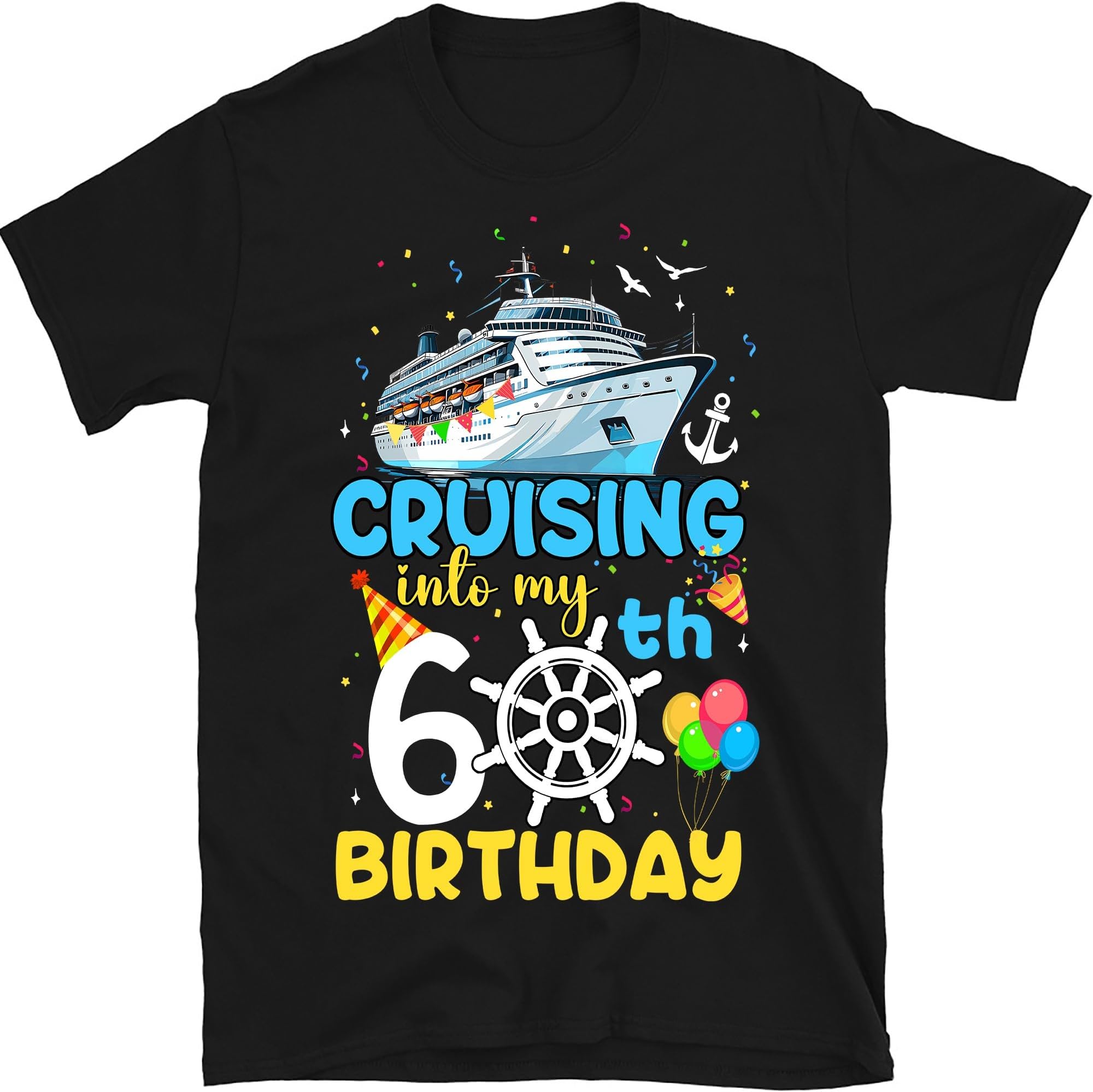 Cruising Into My 60th Birthday 50 Year Old Cruise Birthday T-Shirt, Cruise Vacation Squad 2024 Outfit, Cruise Shirt, Small