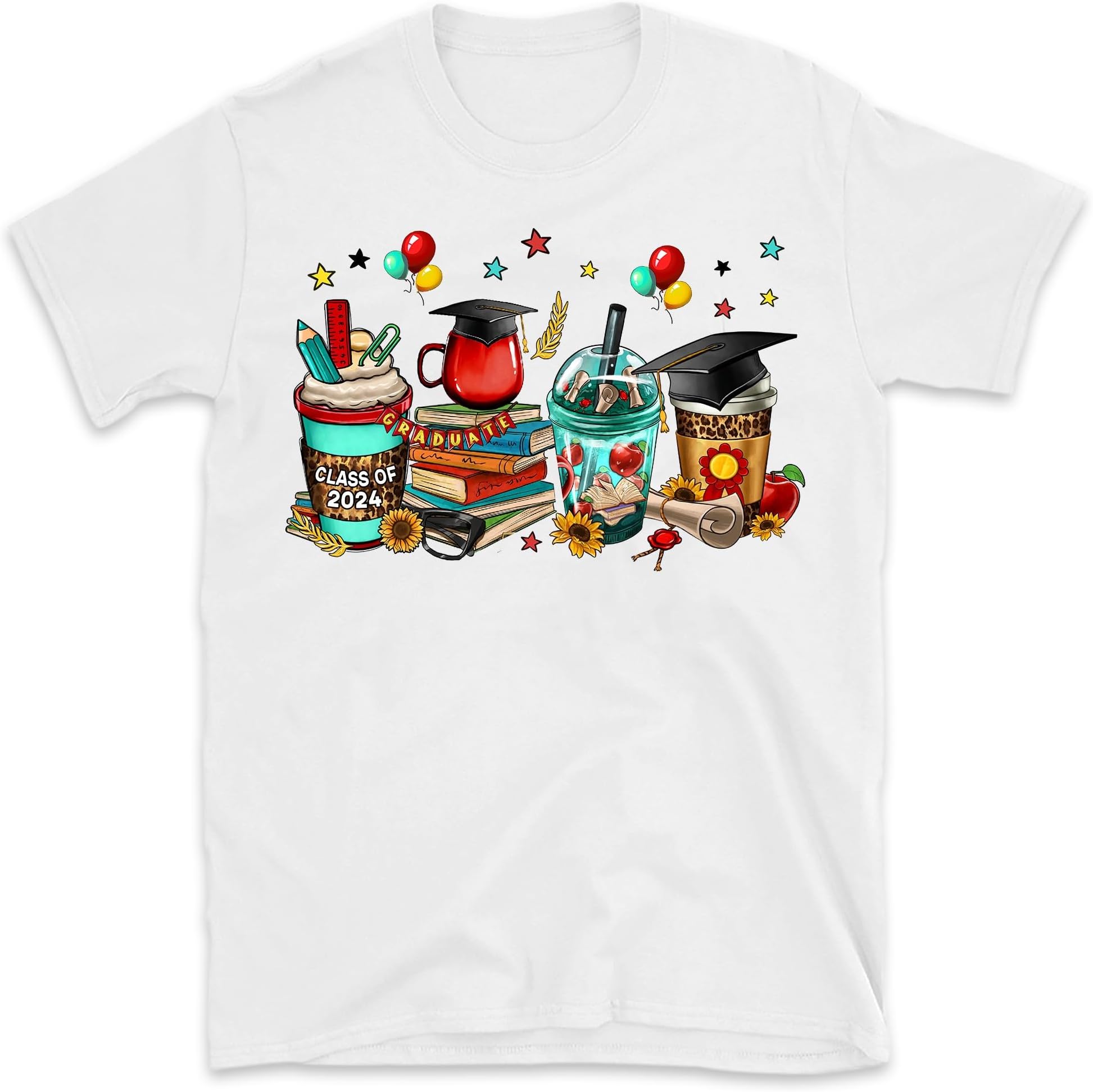 Graduation Coffee Latte Drink Cups Shirt, Class of 2024 Shirt, Senior 2024 Shirt, Graduation 2024 Shirt, Teacher Student Graduate Gift
