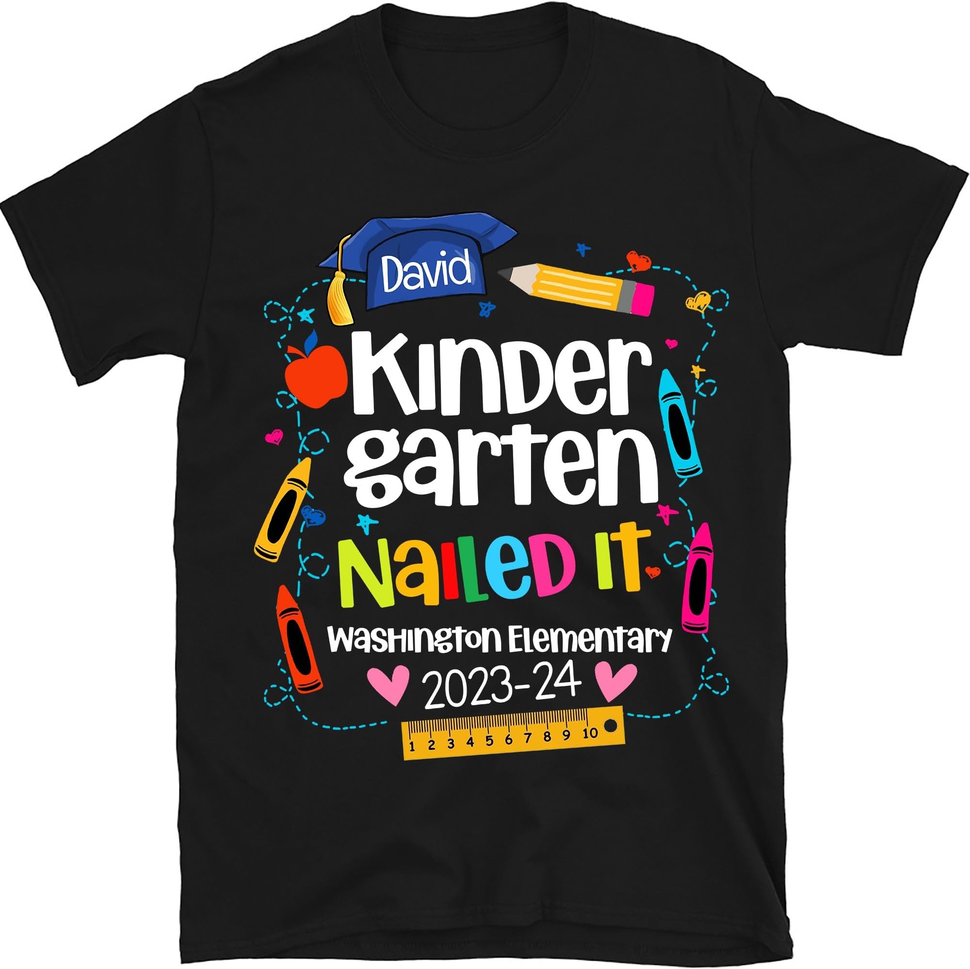 Custom Name Kindergarten Graduation Shirt, Personalized 2024 Kindergarten Graduate Shirt, Kinder Graduation, Gift for Kids Graduate Shirt, Small
