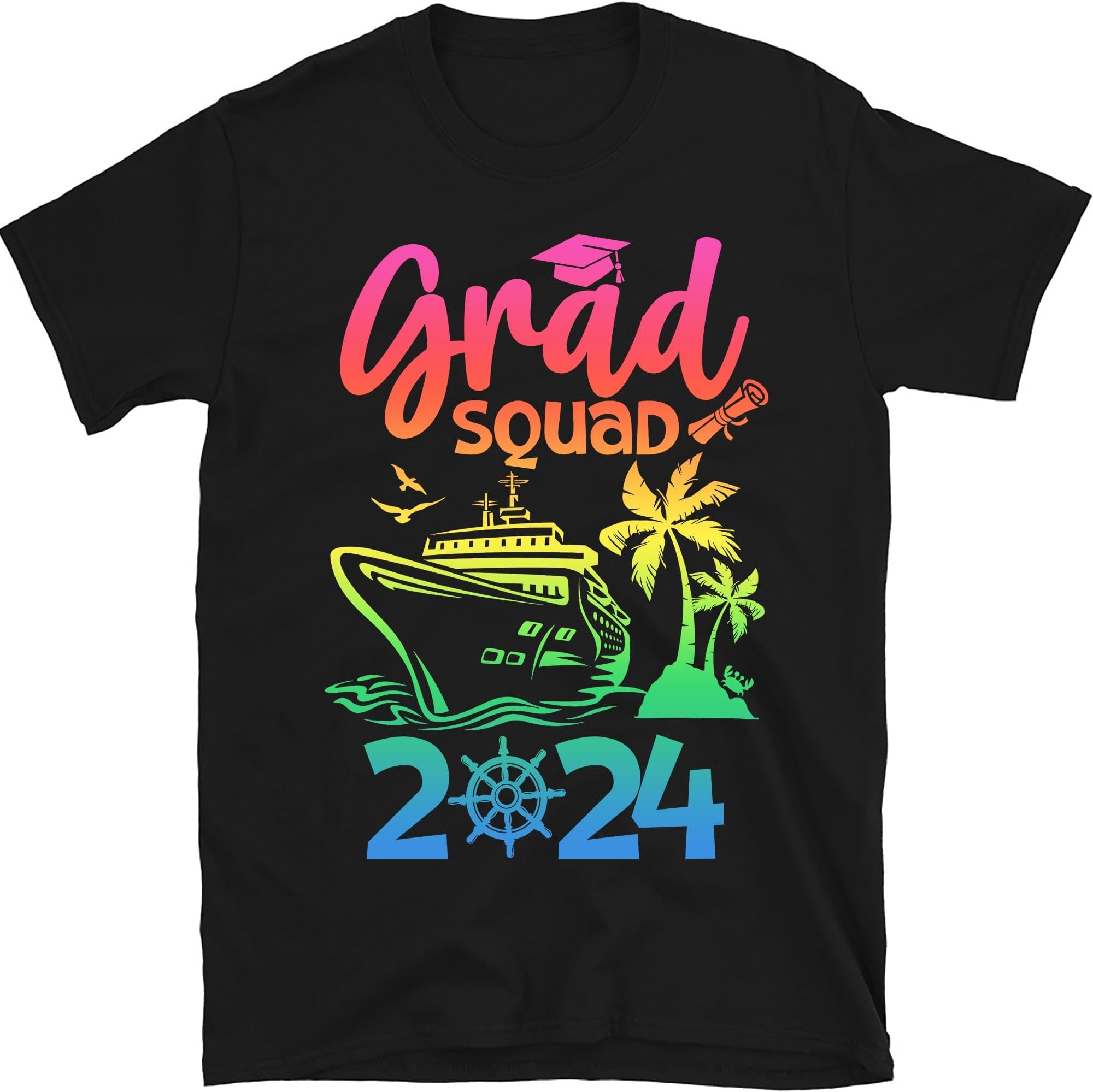 Grad Squad 2024 Shirt, Graduation Cruise 2024 Shirts, Graduation Shirt for Women,Summer Ship Trip Tee, Graduation Vacation 2024