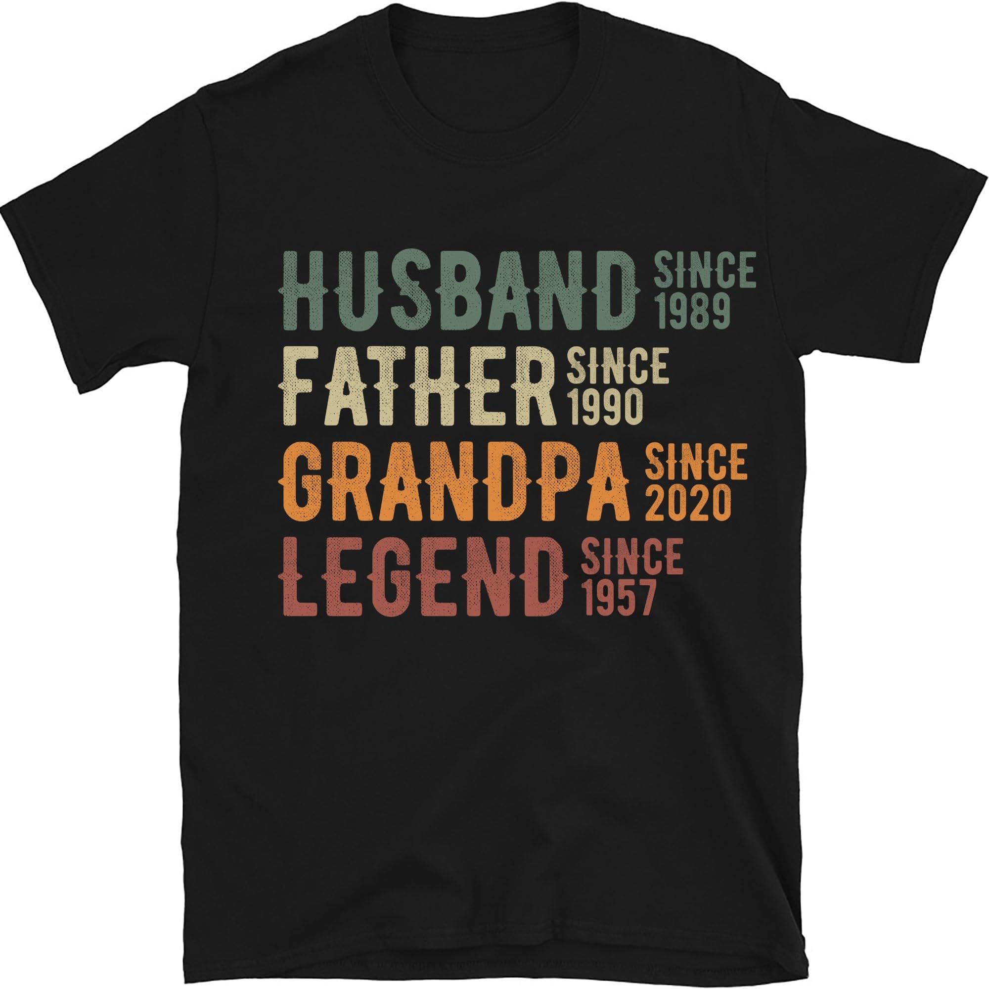 Personalized Dad Grandpa Shirt, Father's Day Shirt, Husband Father Grandpa Legend, Grandfather Custom Dates, Funny Dad Birthday Gift for Men, Small