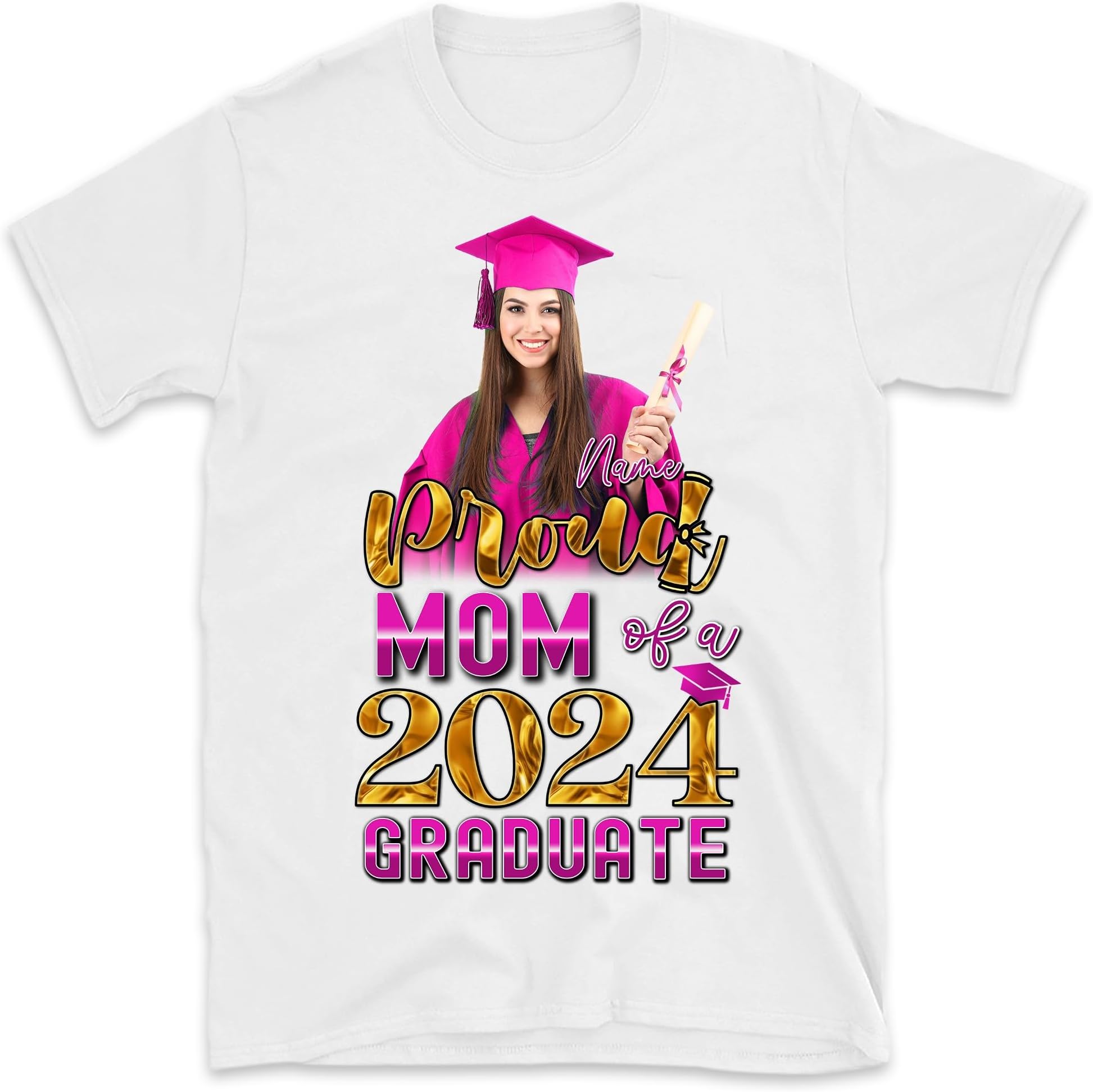 Proud Mom Dad of Graduate Shirt, Custom Photo Graduation Shirt, Class of 2024, Personalized Name Graduation Shirt, Senior 2024 Tee