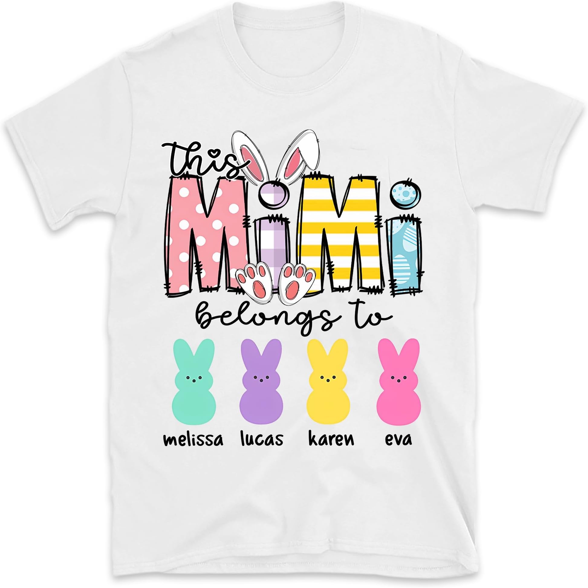 Personalized This Grandma Belongs to Easter Peeps Shirt, Custom Grandma Easter Shirt, Grandma with Grandkids Name, Grammy Shirt for Easter Day, Small