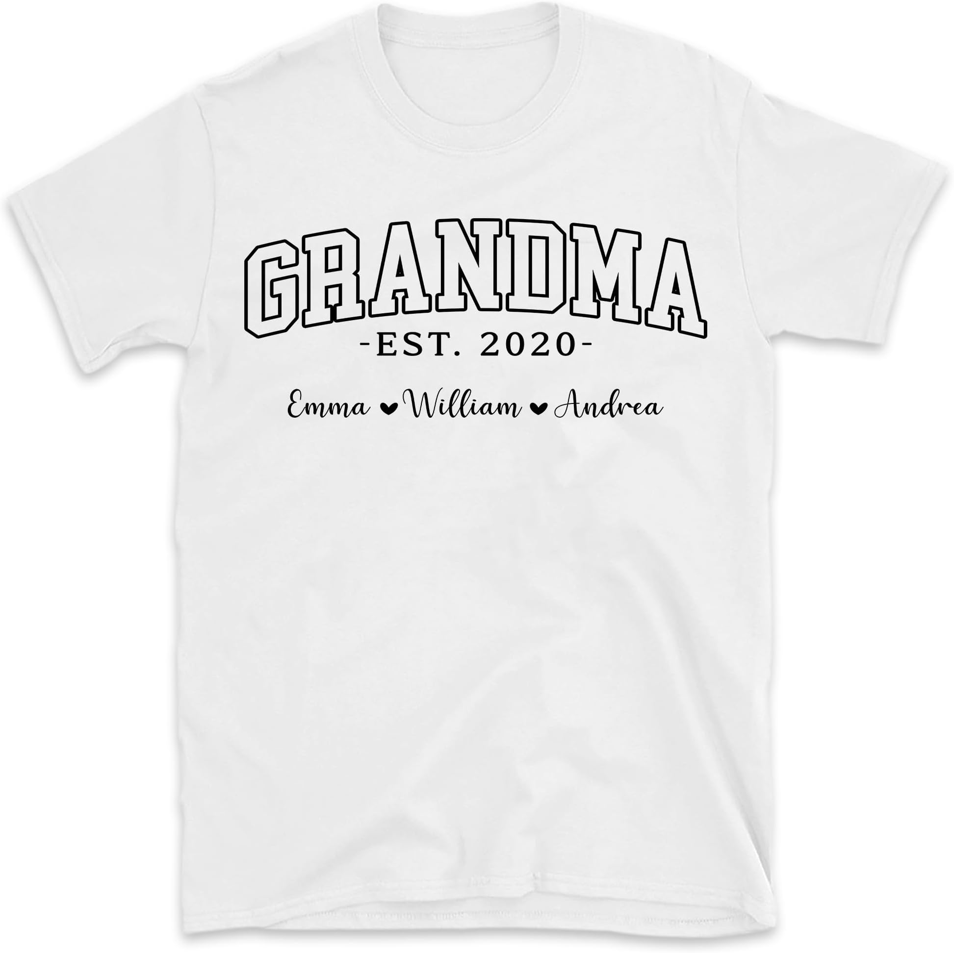 Custom Grandma Est Shirt, Personalized Grandma with Grandkids Name Shirt, for Grandma Nana Mimi Gigi, Grandma Life Shirt