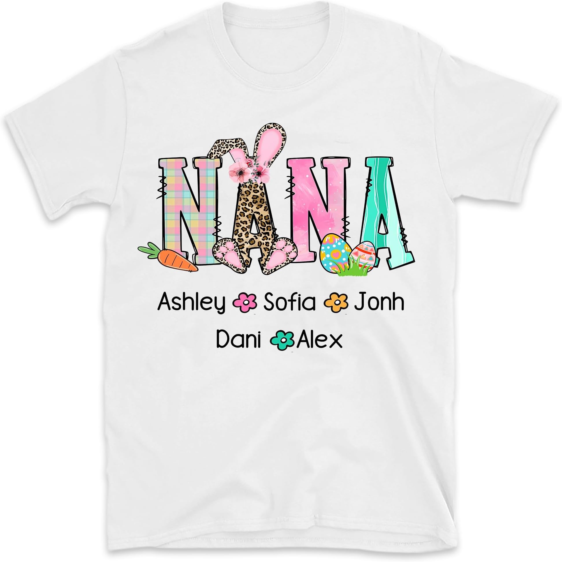 Personalized Easter Nana Shirt, Bunny Gigi Shirt, Easter Bunny Grandma Shirt, Mimi Easter Gift for Grandma Mimi Nana