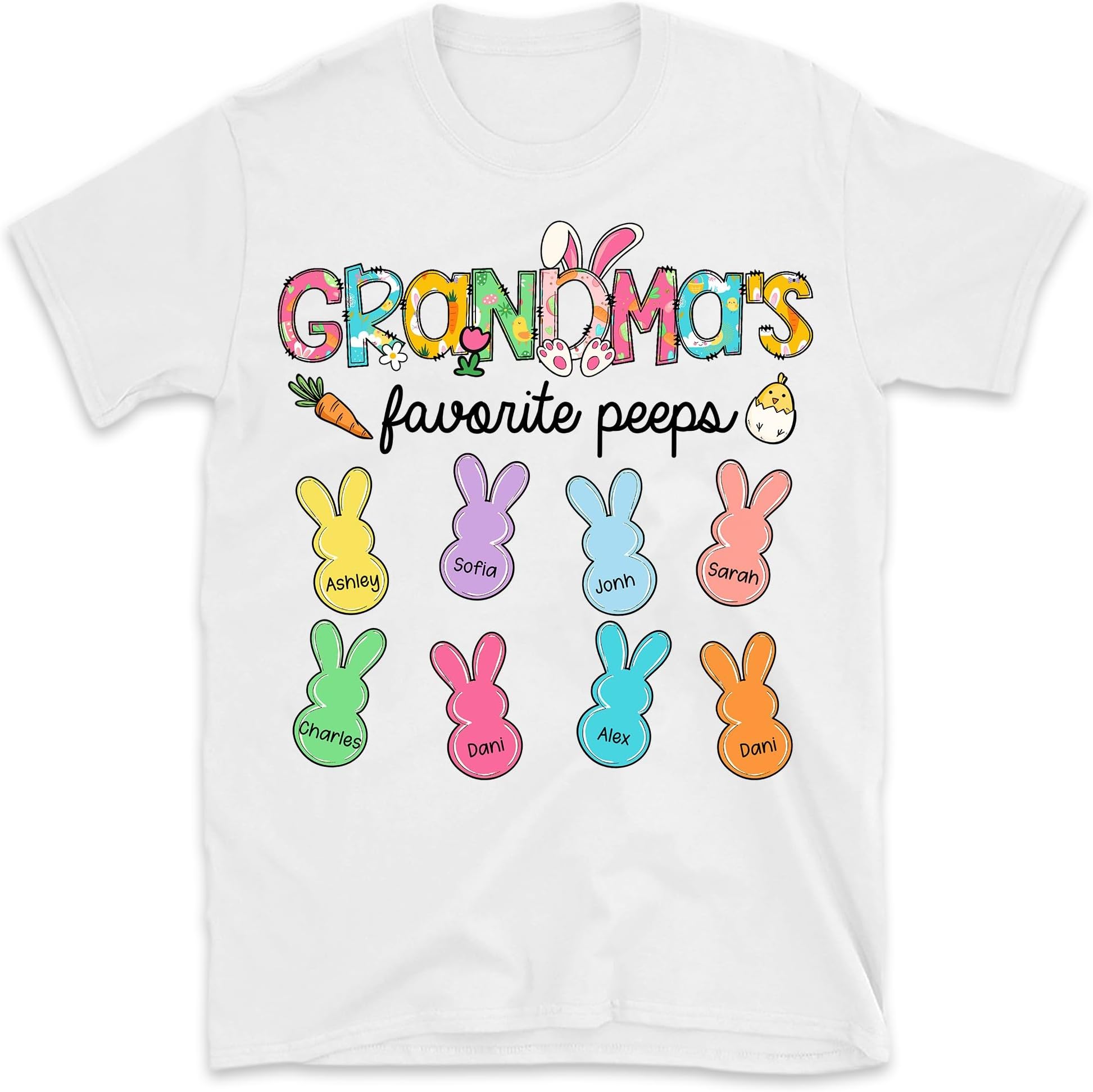 Grandma's Favorite Shirts, Custom Mimi's Favorite Shirt,Personalized Grandma Shirt with Kids, Grandma Easter Gifts
