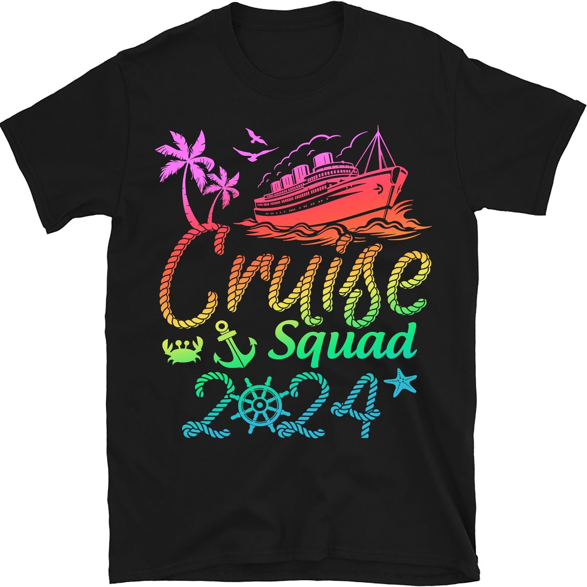 Personalized Cruise Squad Shirt, Colorful Cruise Squad 2024 Shirt, 2024 Cruise Shirt, Birthday Cruise Shirt, Family Custom Cruise Shirt, Small