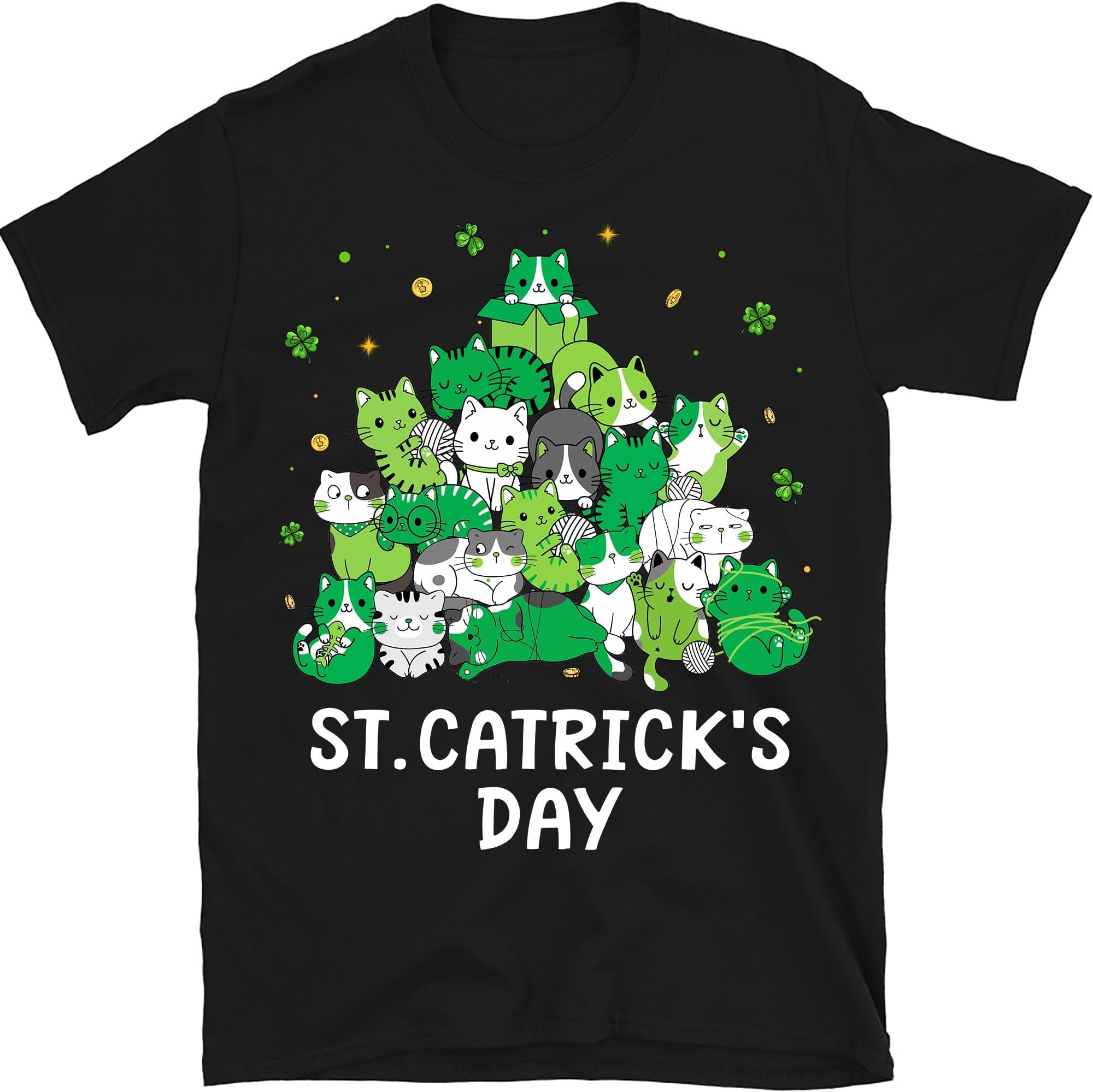 St. Catrick's Day Shirt, Cute Cat St Patricks Shirt, Cat Lover Shirt, Cat Mom Shirt, St. St. Catty's Day Shirt