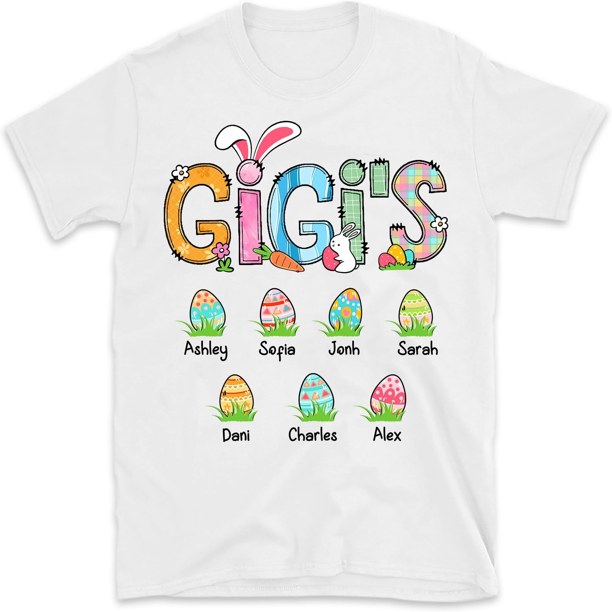 Custom Grandma Bunny Easter Shirt, Nana Easter Shirt, Grandma Shirt with Grandkid, Easter Gifts for Grandma Mimi Mama