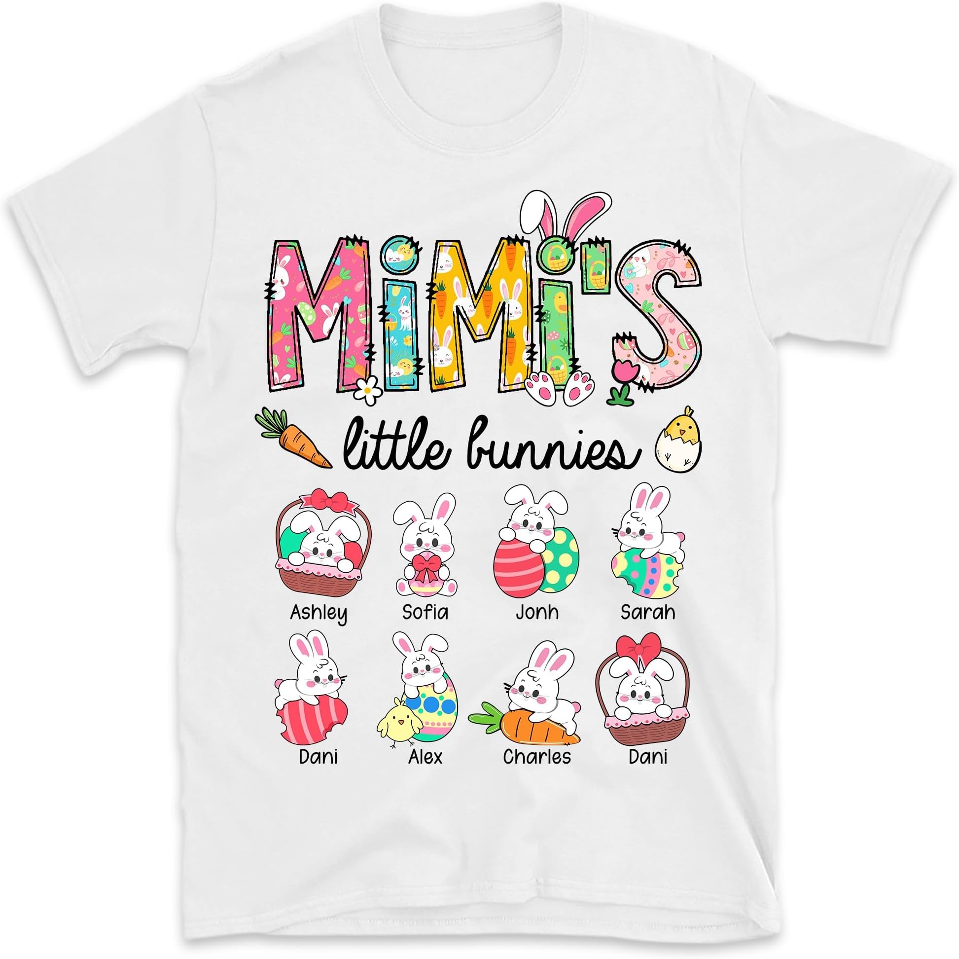 Custom Mimi's Little Bunnies Shirt, Grandma's Little Bunnies Shirt, Custom Bunny Heart Easter Shirts, Easter Gift for Grandma Mimi