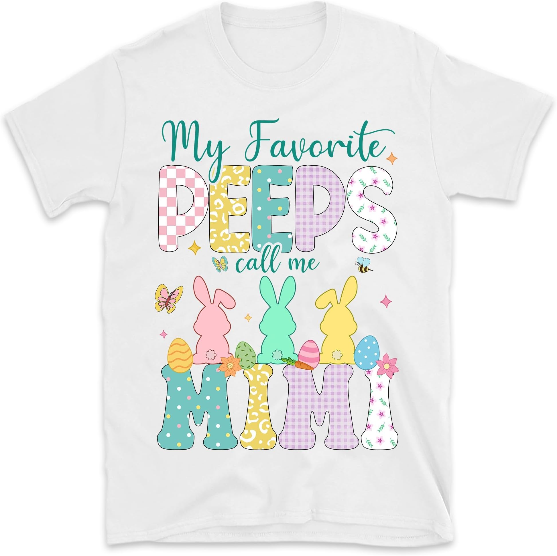 My Favorite Peeps Call Me Mimi Shirt, Mom Grandma Easter Shirt, Custom Easter Shirt Mom, Mimi Tee, Favorite Peeps Easter Shirt, Small