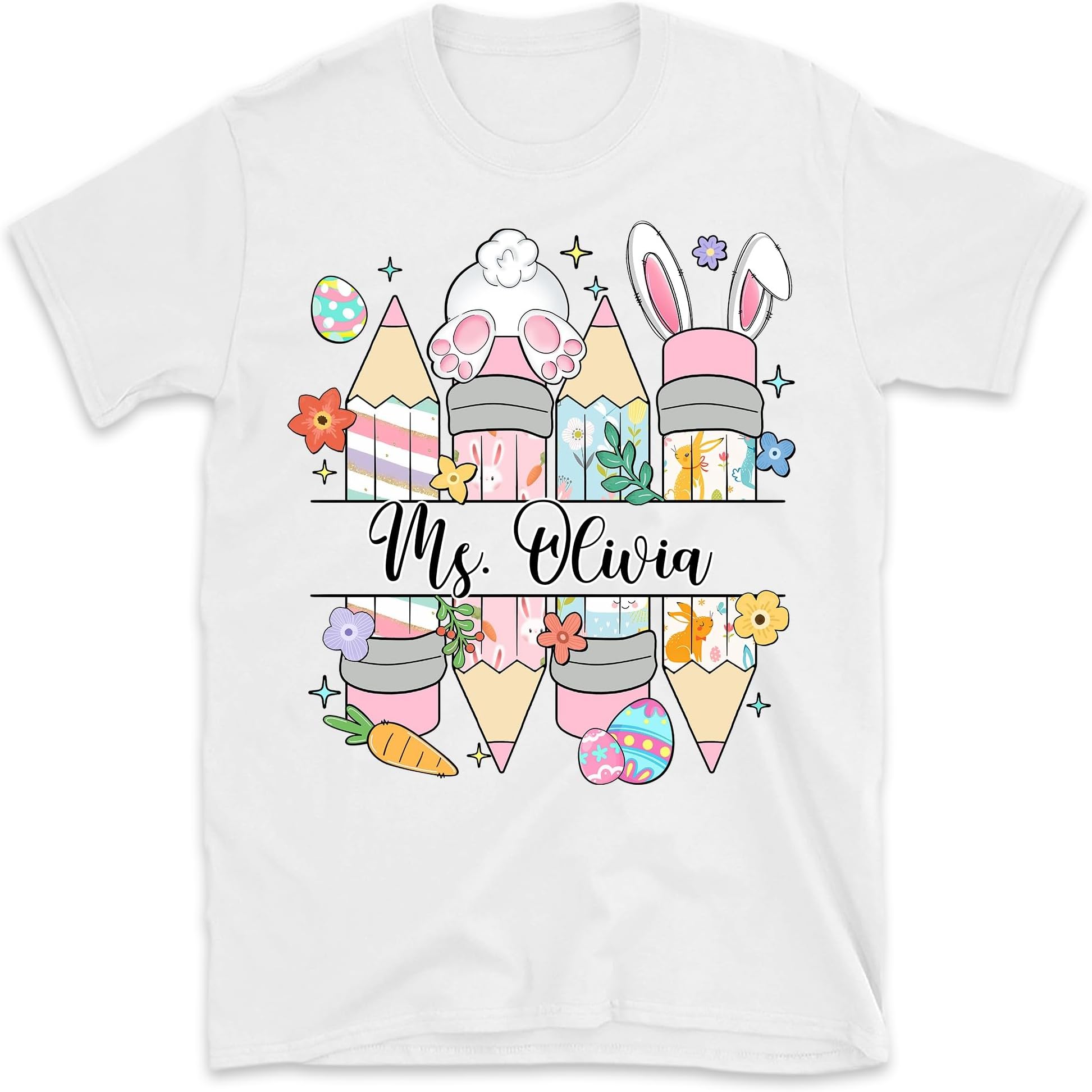 Spring Floral Bunny Shirt, Bunny Flowers Shirt, Flora Shirt, Rabbit Bunny Shirt, Easter Girls Shirt, Happy Easter Shirt, Gift for Her