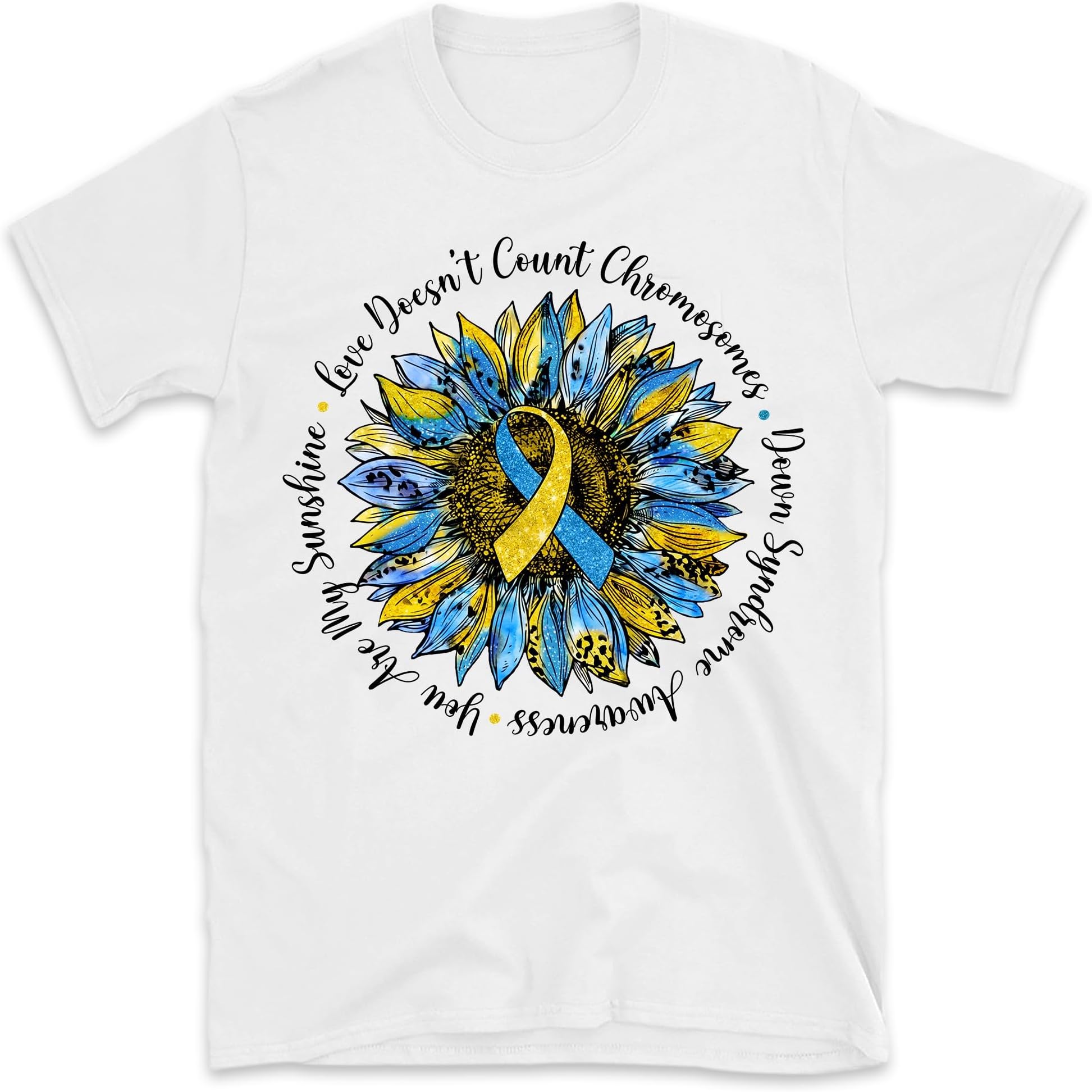 Sunflower Love Doesn't Count Chromosomes Shirt, Down Syndrome Awarenss Shirt, T21 Shirt, Trisomy 21 Shirt, Extra Chromosome Shirt, Small